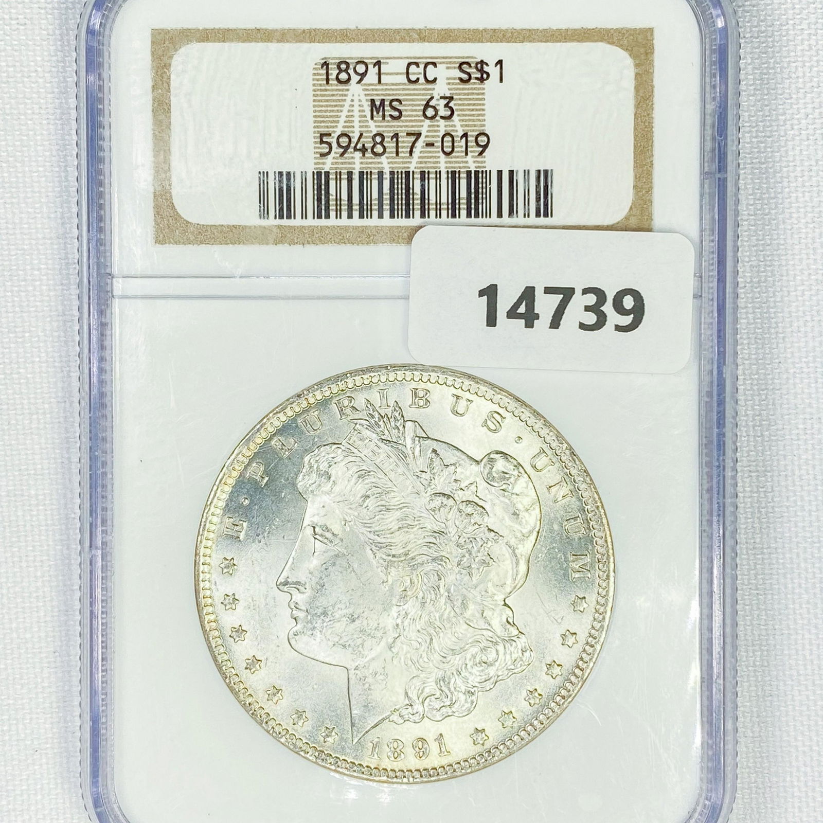 1891-CC Morgan Silver Dollar NGC MS63 (1 of 2)