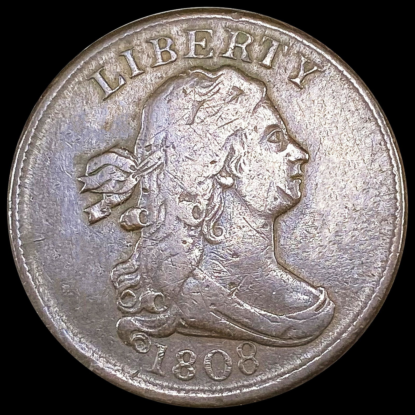 1808 Draped Bust Half Cent NICELY CIRCULATED (1 of 2)