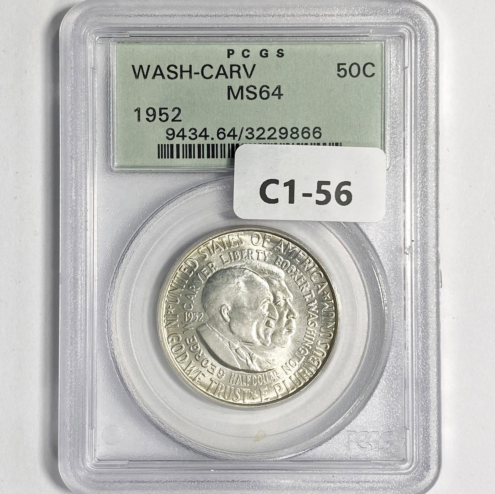 1952 Washington Carver Half Dollar PCGS MS64 (1 of 2)