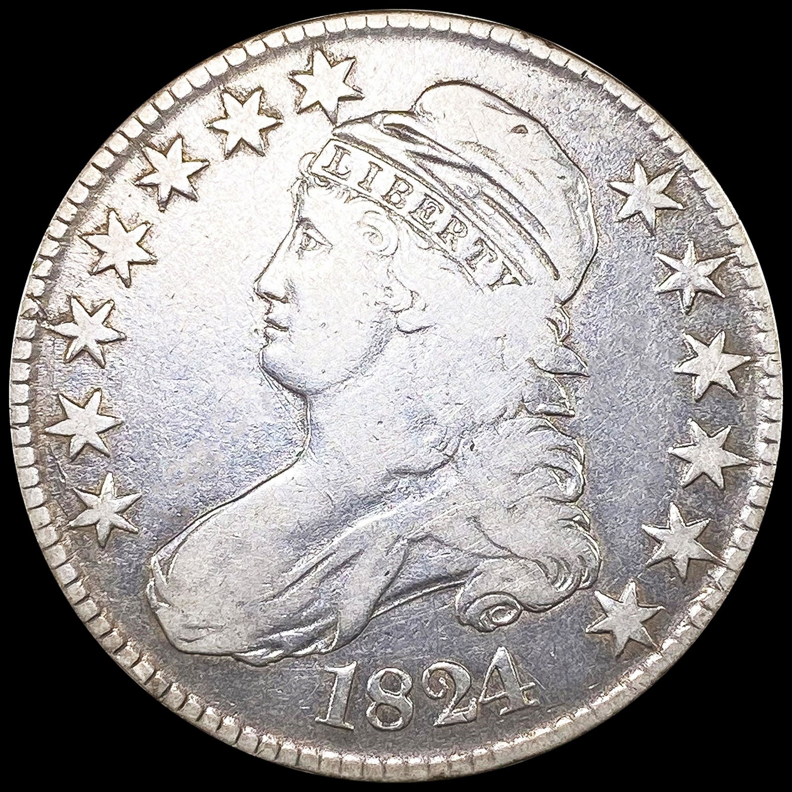 1824 Capped Bust Half Dollar NICELY CIRCULATED (1 of 2)