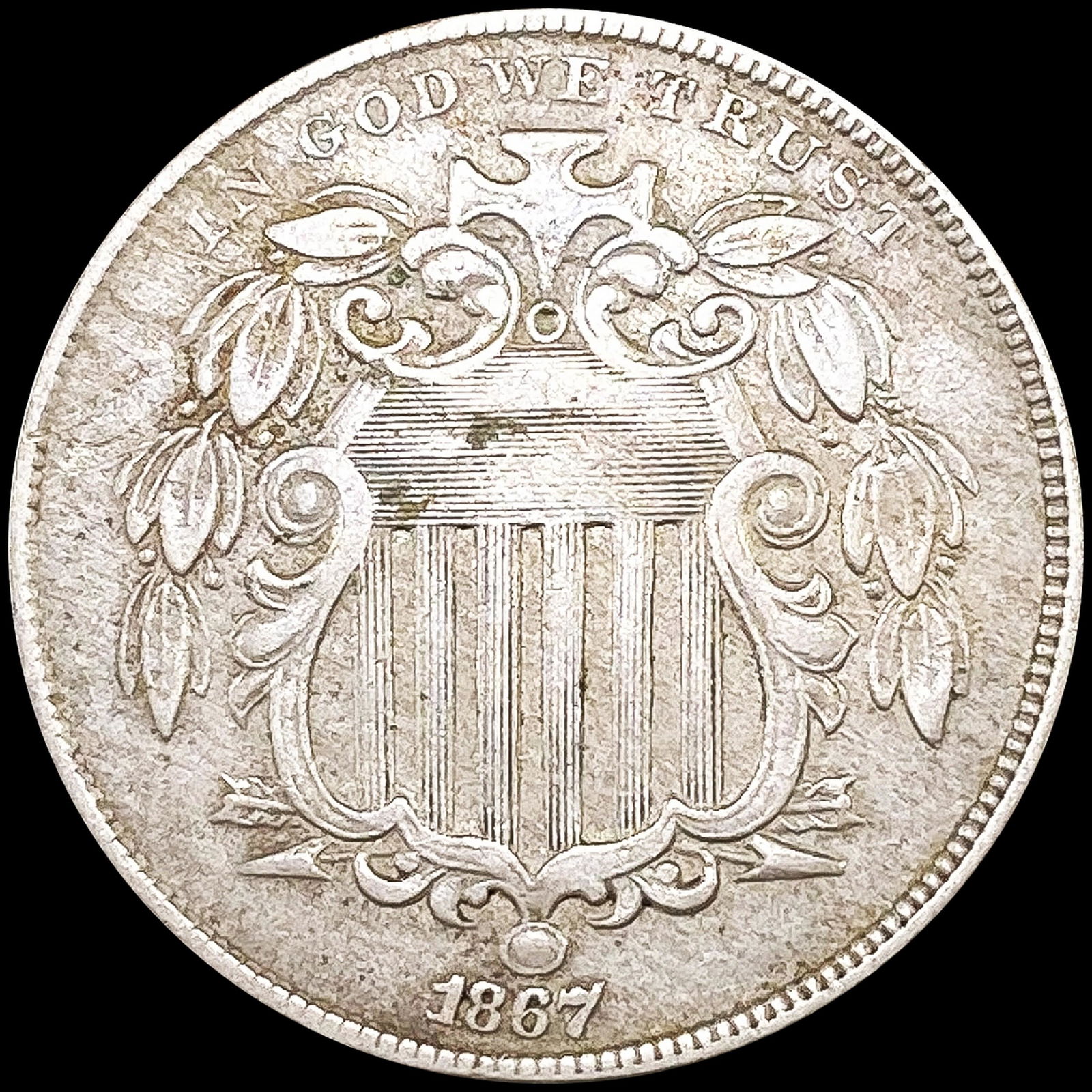 1867 w/ Rays Shield Nickel CLOSELY UNCIRCULATED (1 of 2)