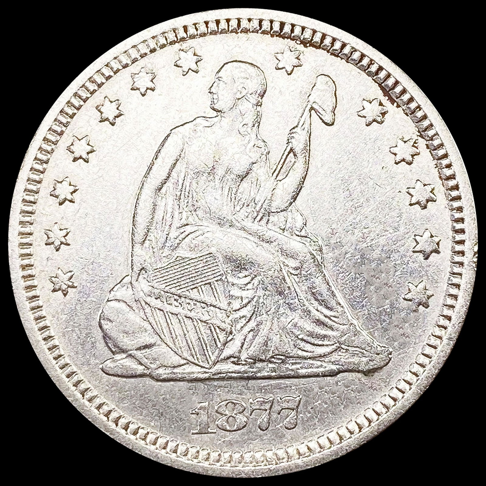 1877 Seated Liberty Quarter CLOSELY UNCIRCULATED (1 of 2)