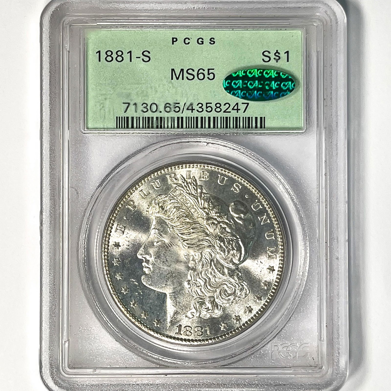 1881-S CAC Morgan Silver Dollar PCGS MS65 (1 of 2)