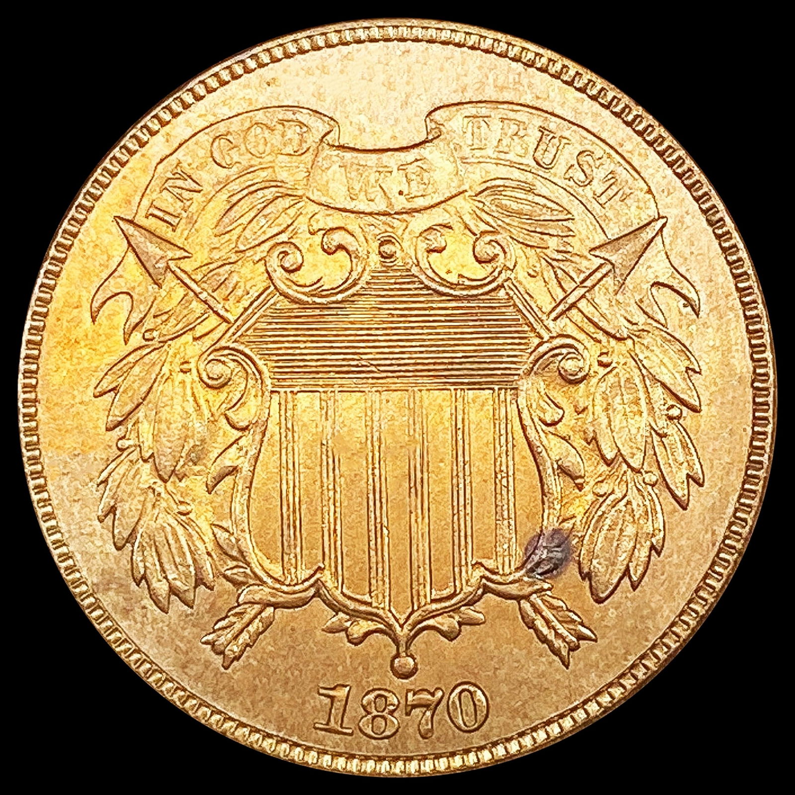 1870 RD Two Cent Piece UNCIRCULATED (1 of 2)