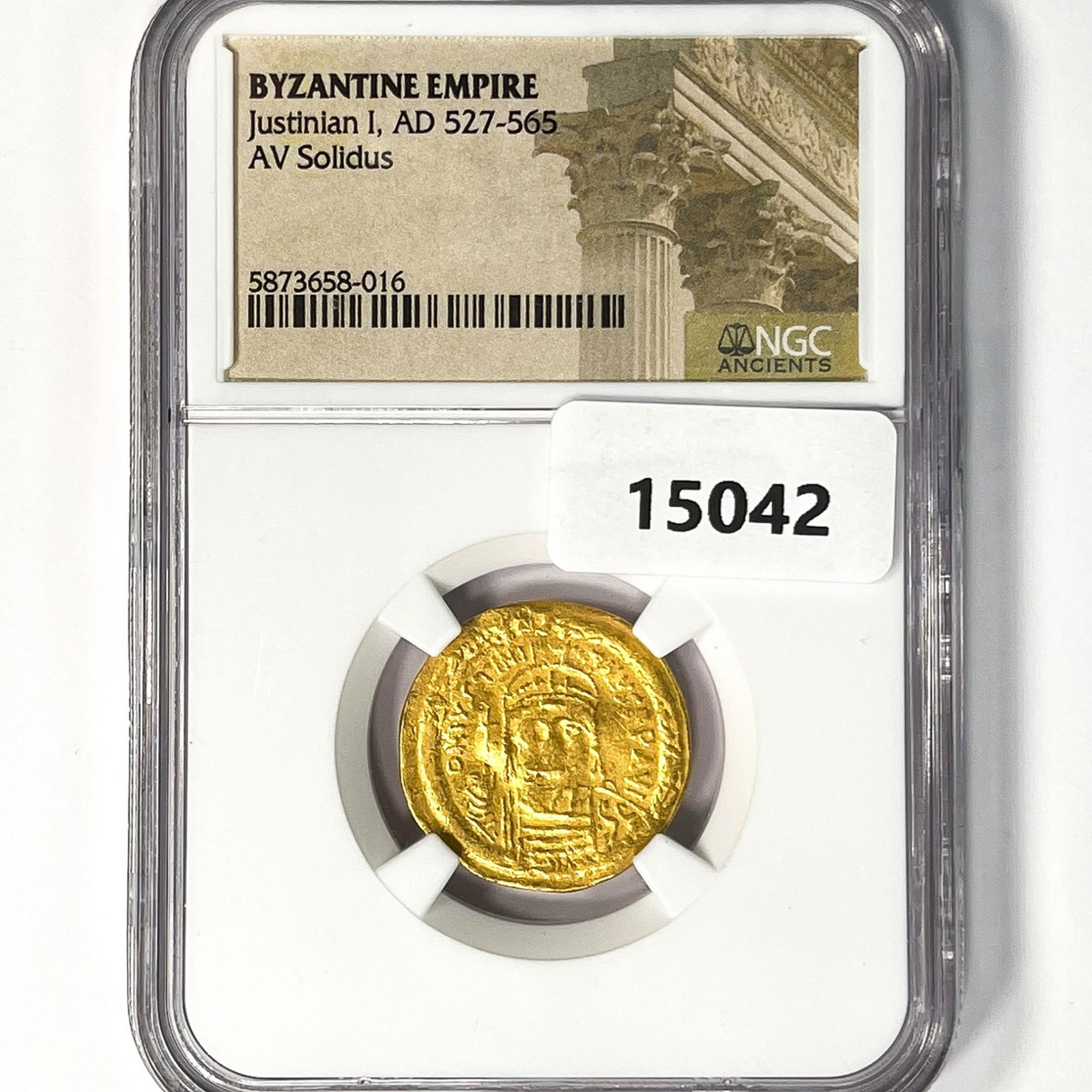 AD 527-565 Byzantine Empire AV Solidus NGC- (1 of 2)