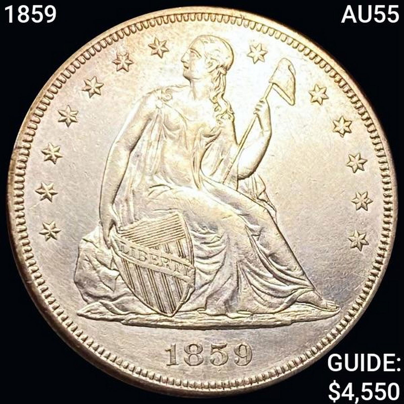 1859 Seated Liberty Dollar CHOICE AU (1 of 2)