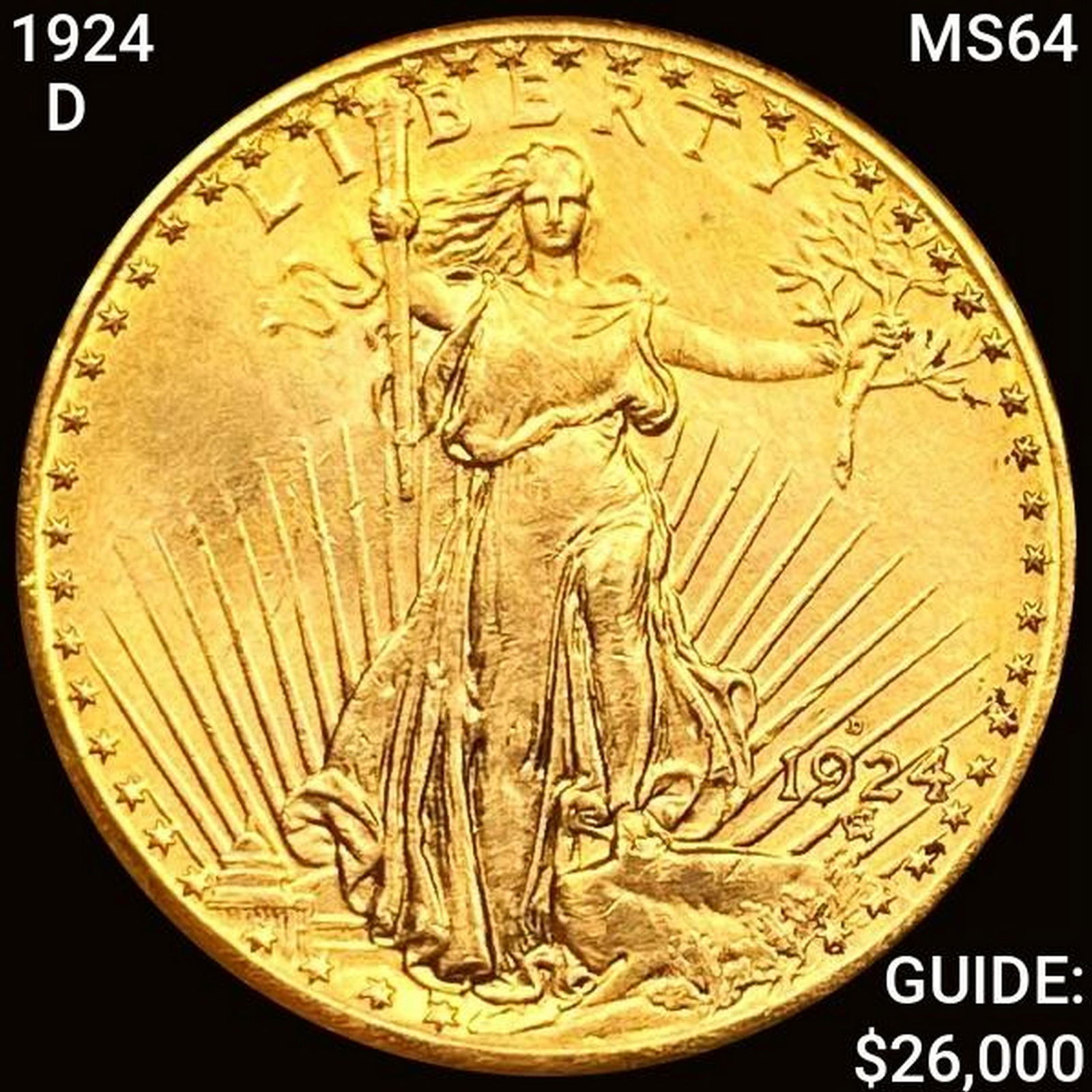 1924-D $20 Gold Double Eagle CHOICE BU (1 of 2)
