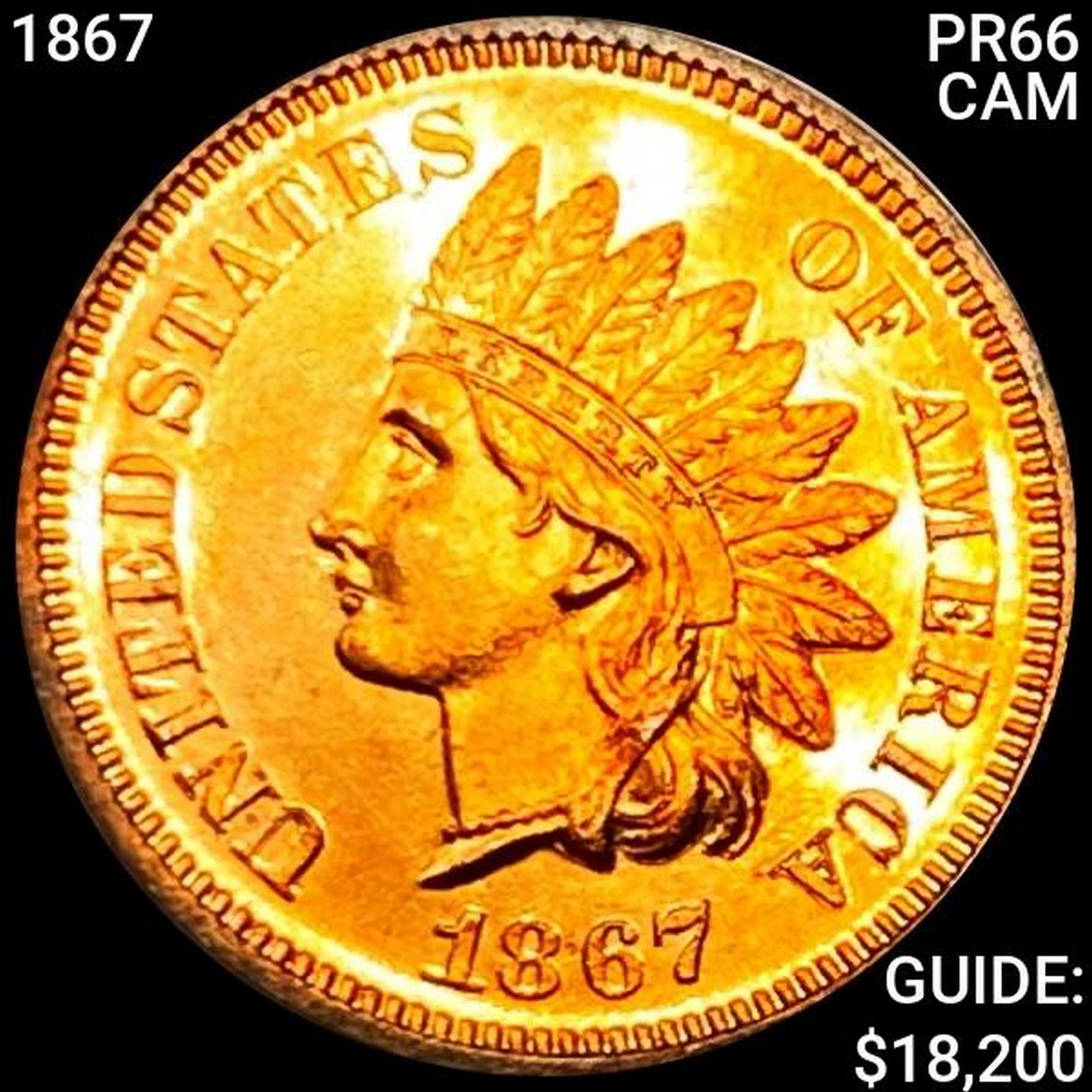 1867 Indian Head Cent SUPERB GEM BU CAM RD (1 of 2)