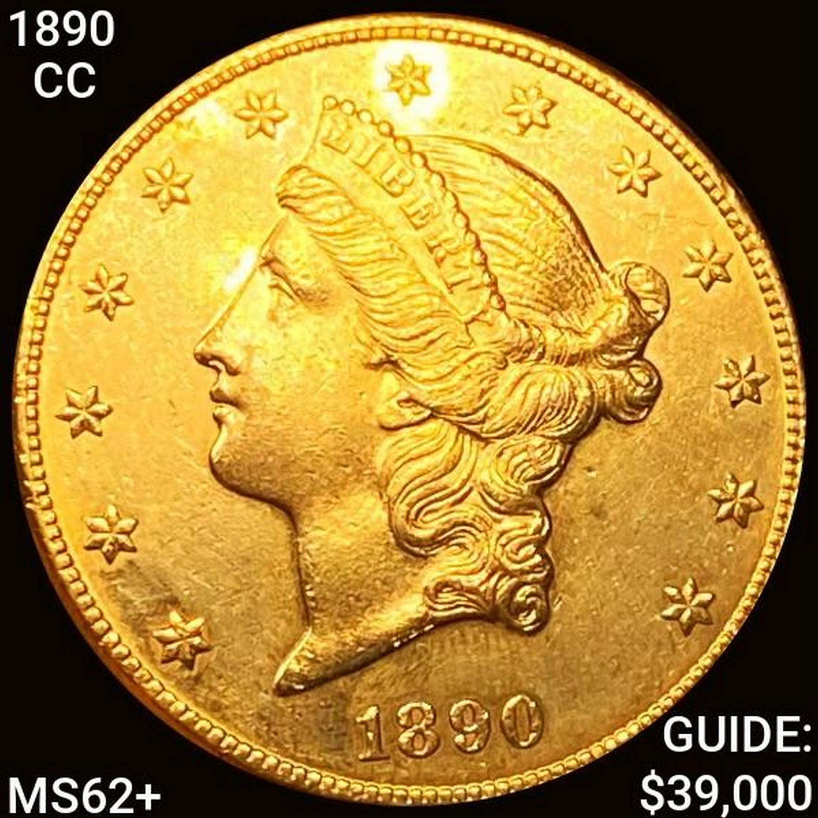 1890-CC $20 Gold Double Eagle UNCIRCULATED + (1 of 2)