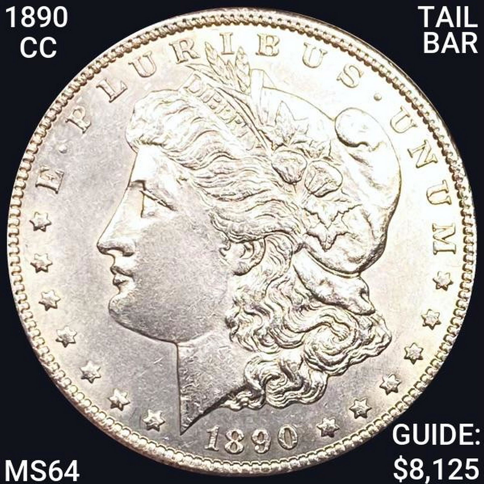 1890-CC Tailbar Morgan Silver Dollar CHOICE BU (1 of 2)