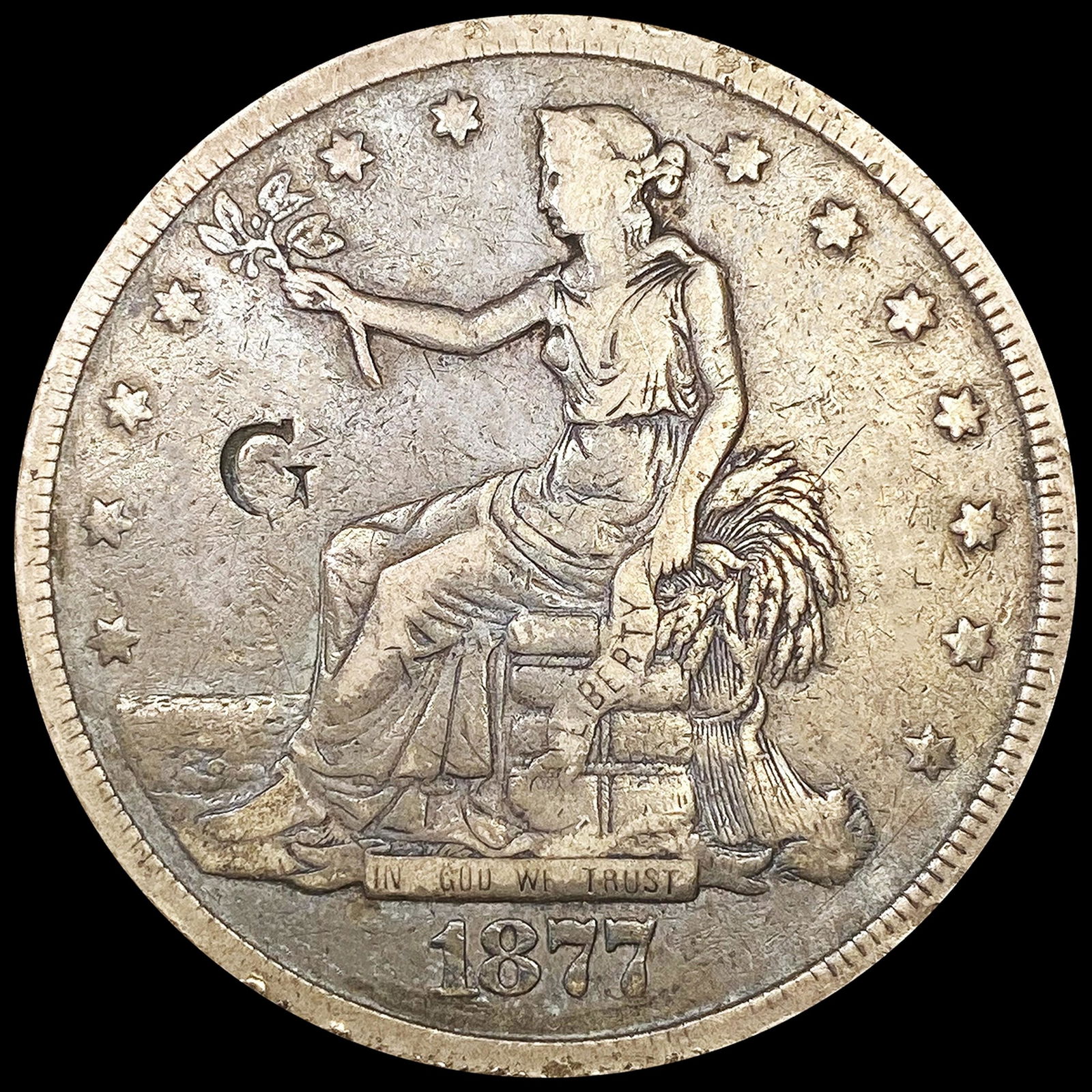 1877 Silver Trade Dollar NICELY CIRCULATED (1 of 2)