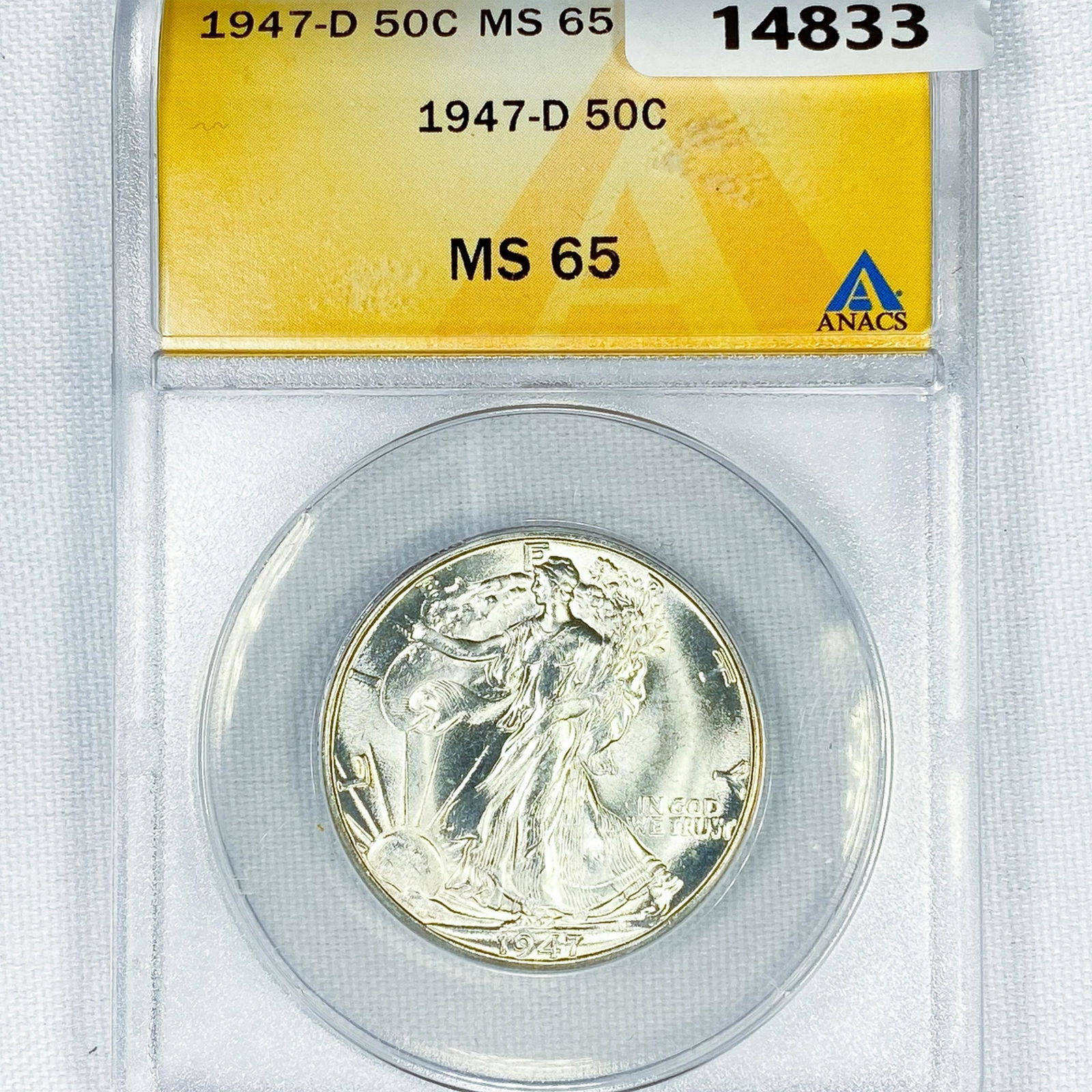 1947-D Walking Liberty Half Dollar ANACS MS65 (1 of 2)