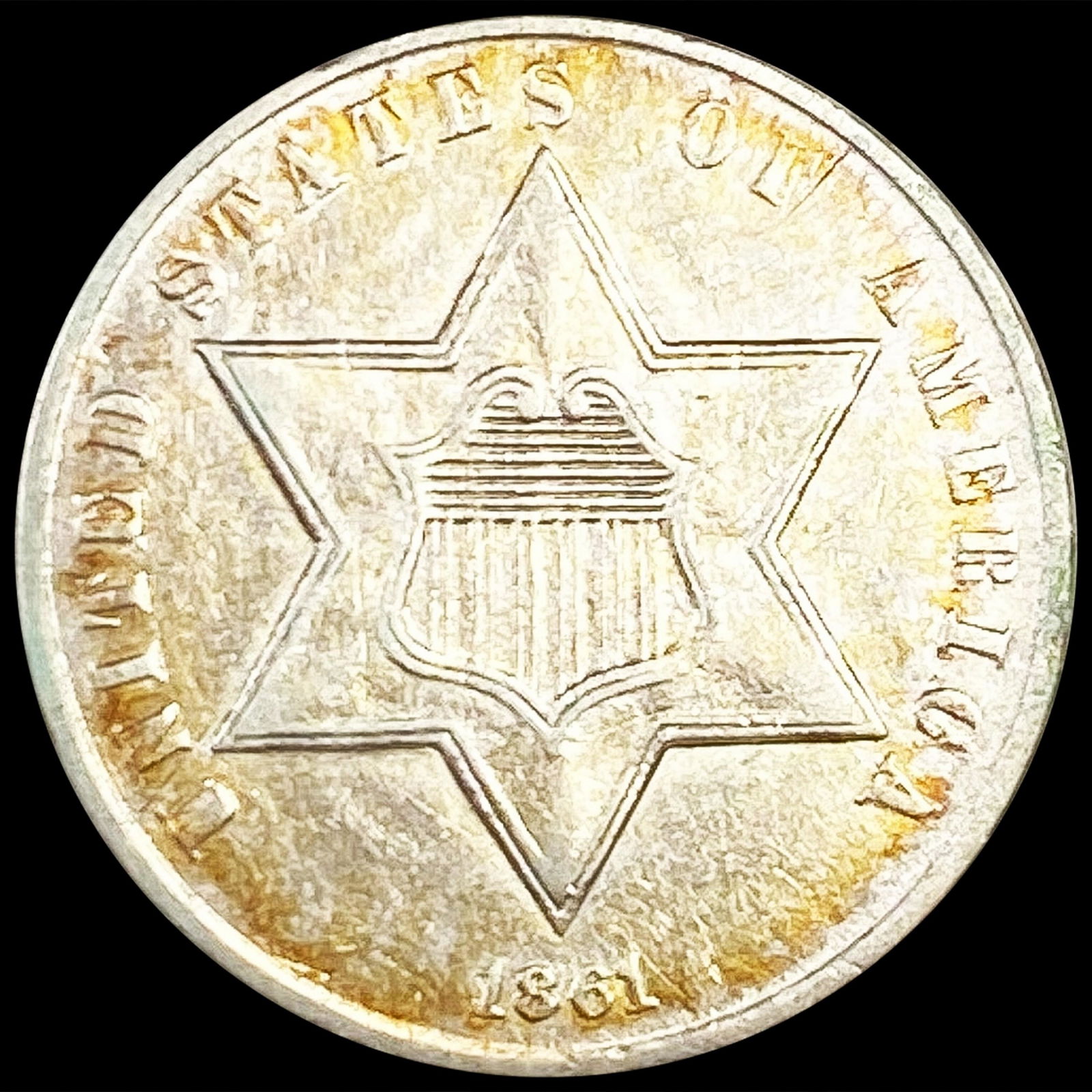 1861 Silver Three Cent UNCIRCULATED (1 of 2)