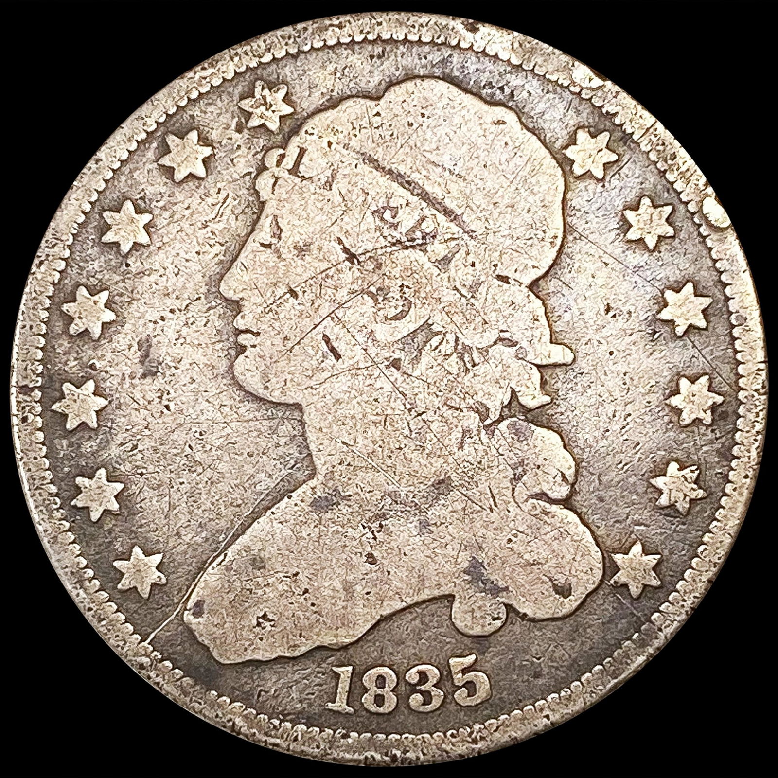 1835 Capped Bust Quarter NICELY CIRCULATED (1 of 2)