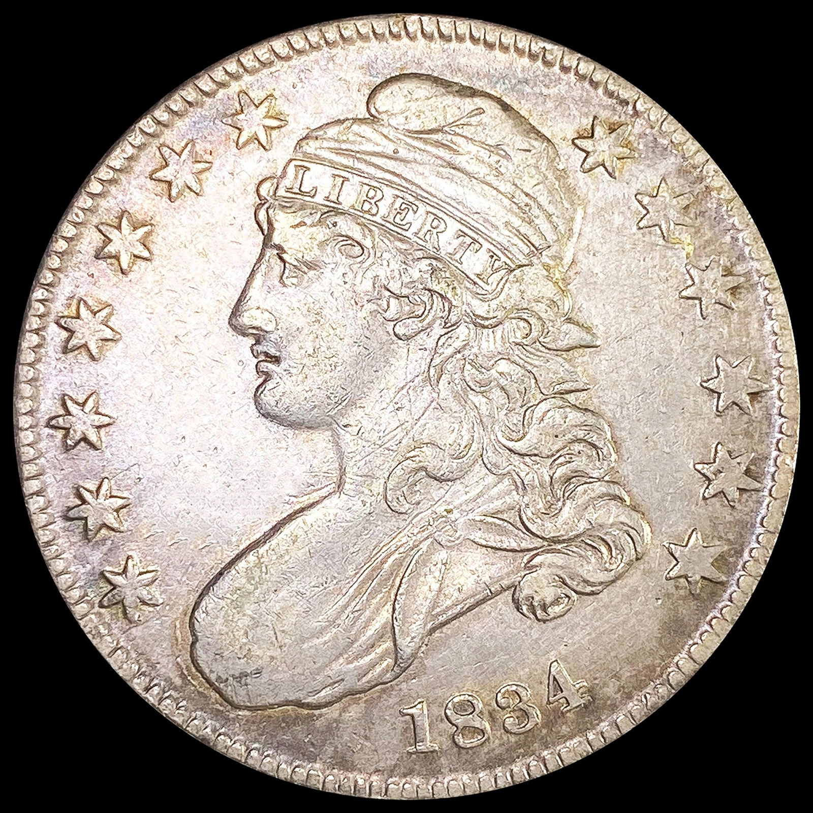 1834 Sml Date & LT Capped Bust Half NICE CIRC (1 of 2)