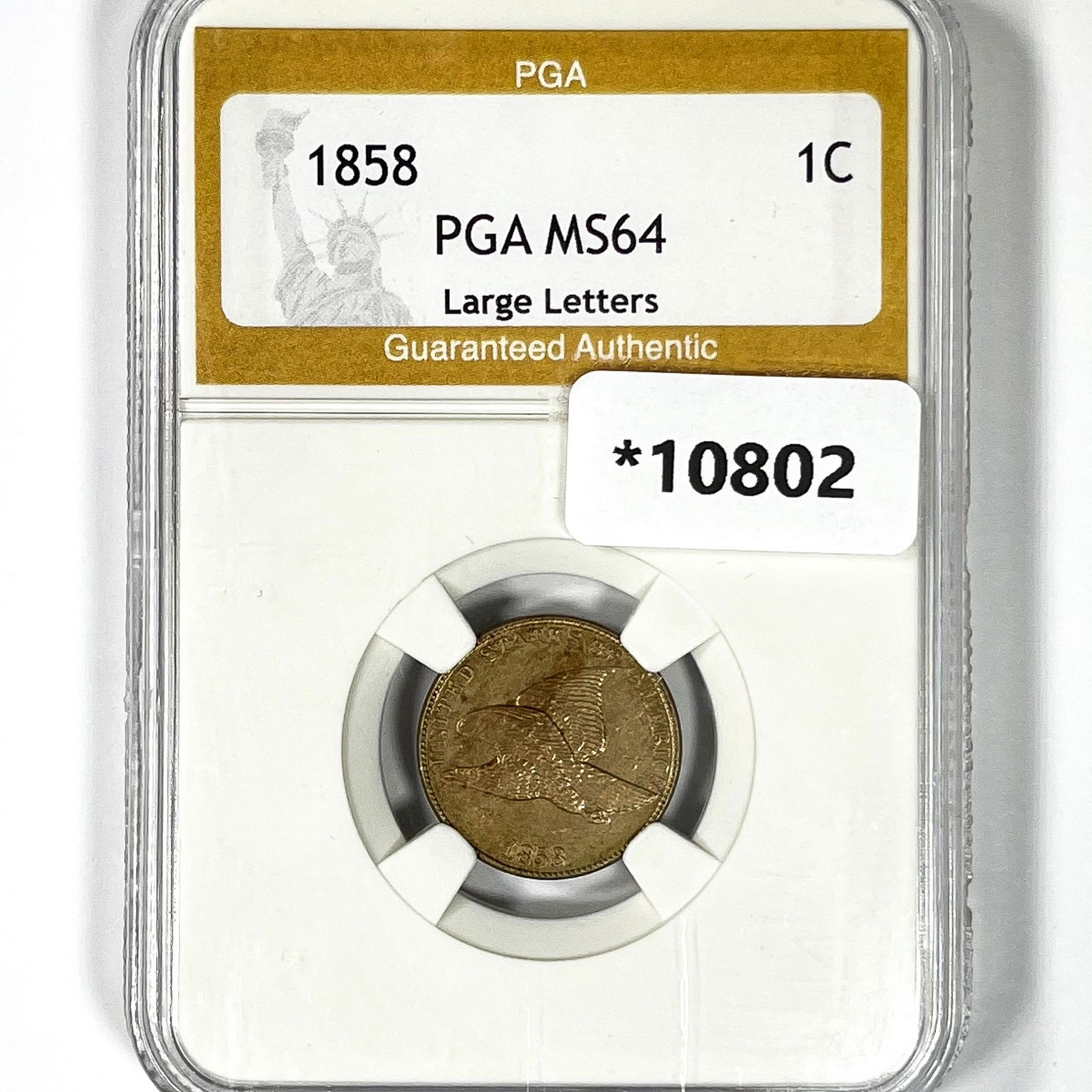 1858 Flying Eagle Cent PGA MS64 Lg Letters (1 of 2)