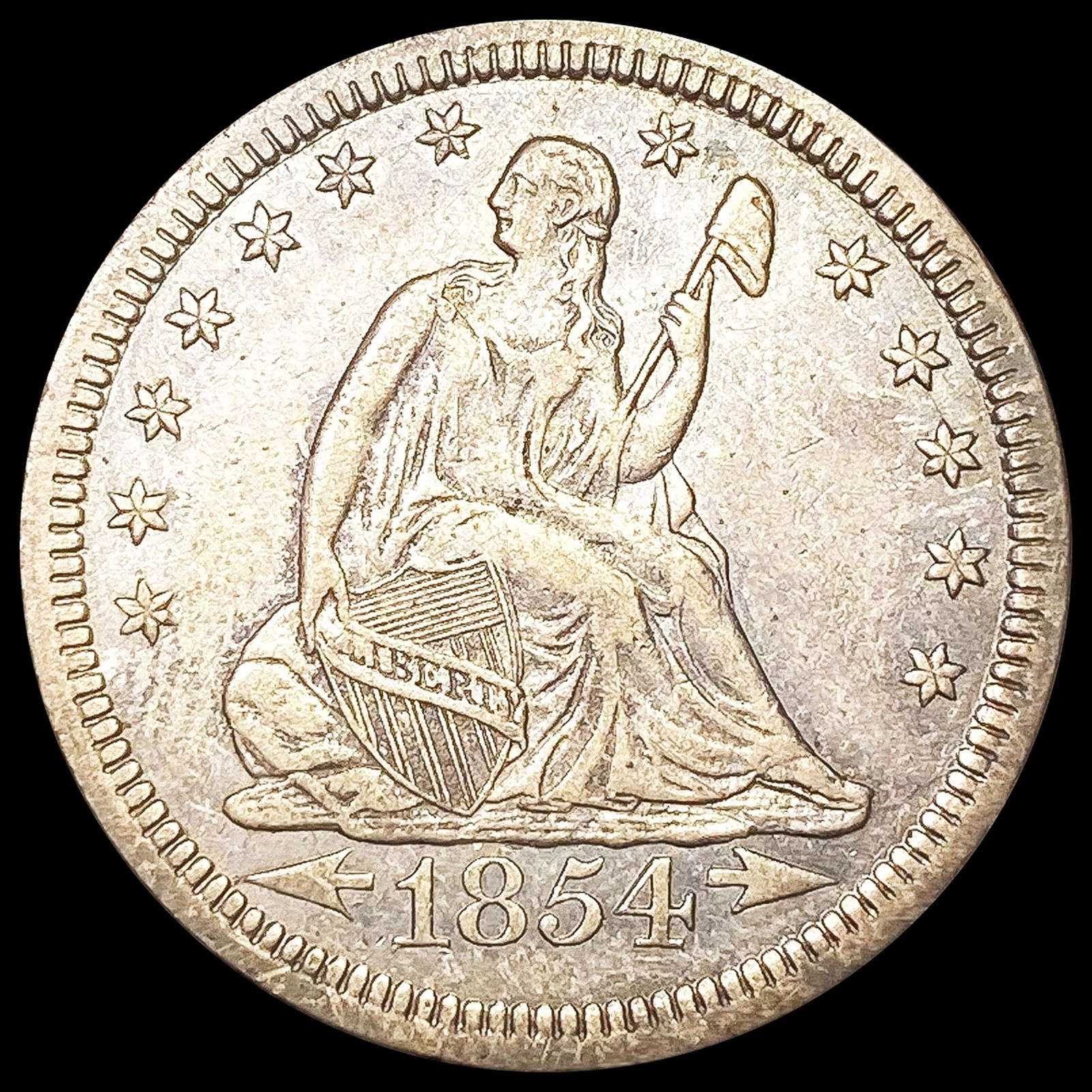 1854 Arrows Seated Liberty Quarter UNCIRCULATED (1 of 2)