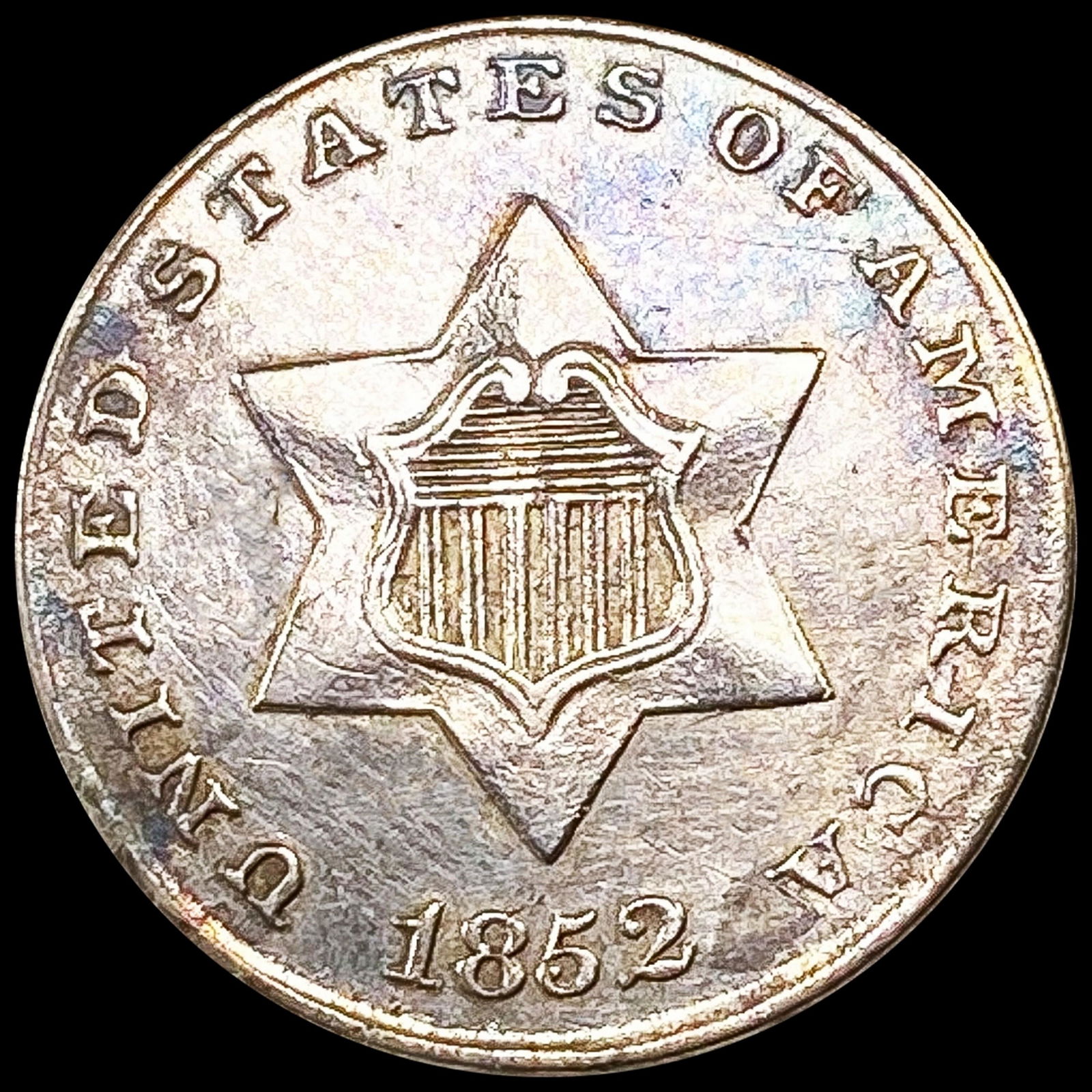 1852 Silver Three Cent UNCIRCULATED (1 of 2)
