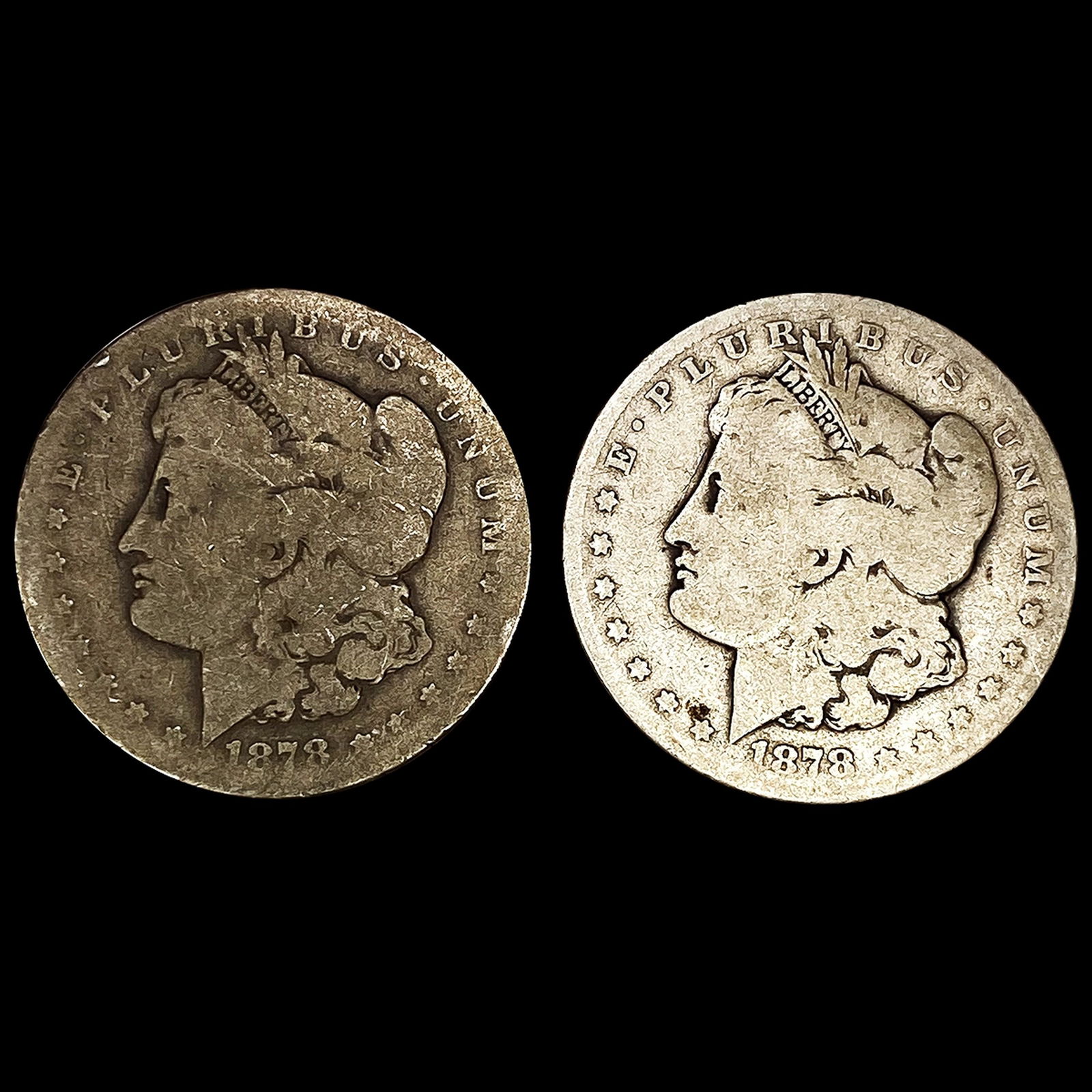 (2) 1878-CC Morgan Silver Dollars NICELY CIRC (1 of 2)