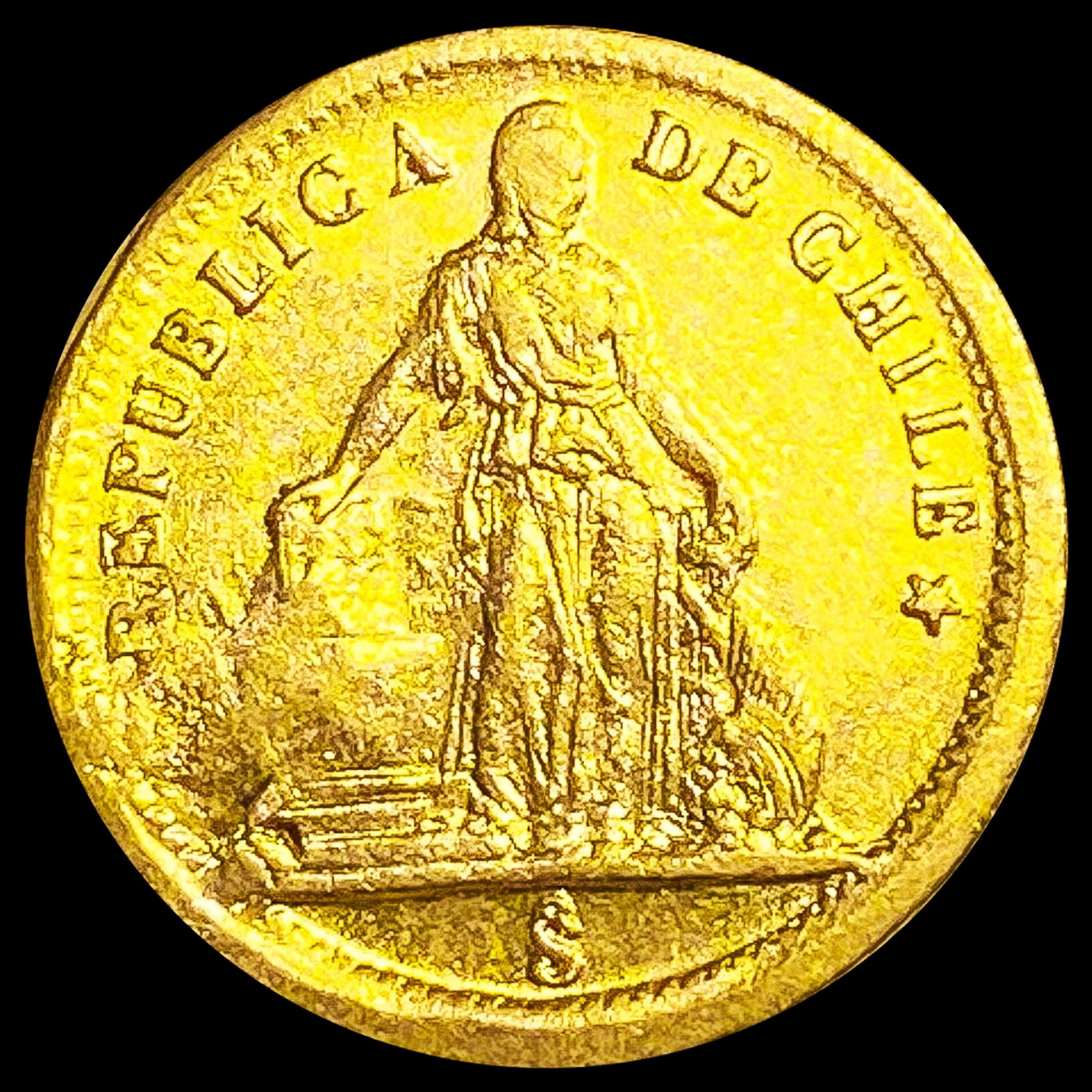 1863 Chile Gold 1 Peso HIGH GRADE: 1863 Chile Gold 1 Peso HIGH GRADE