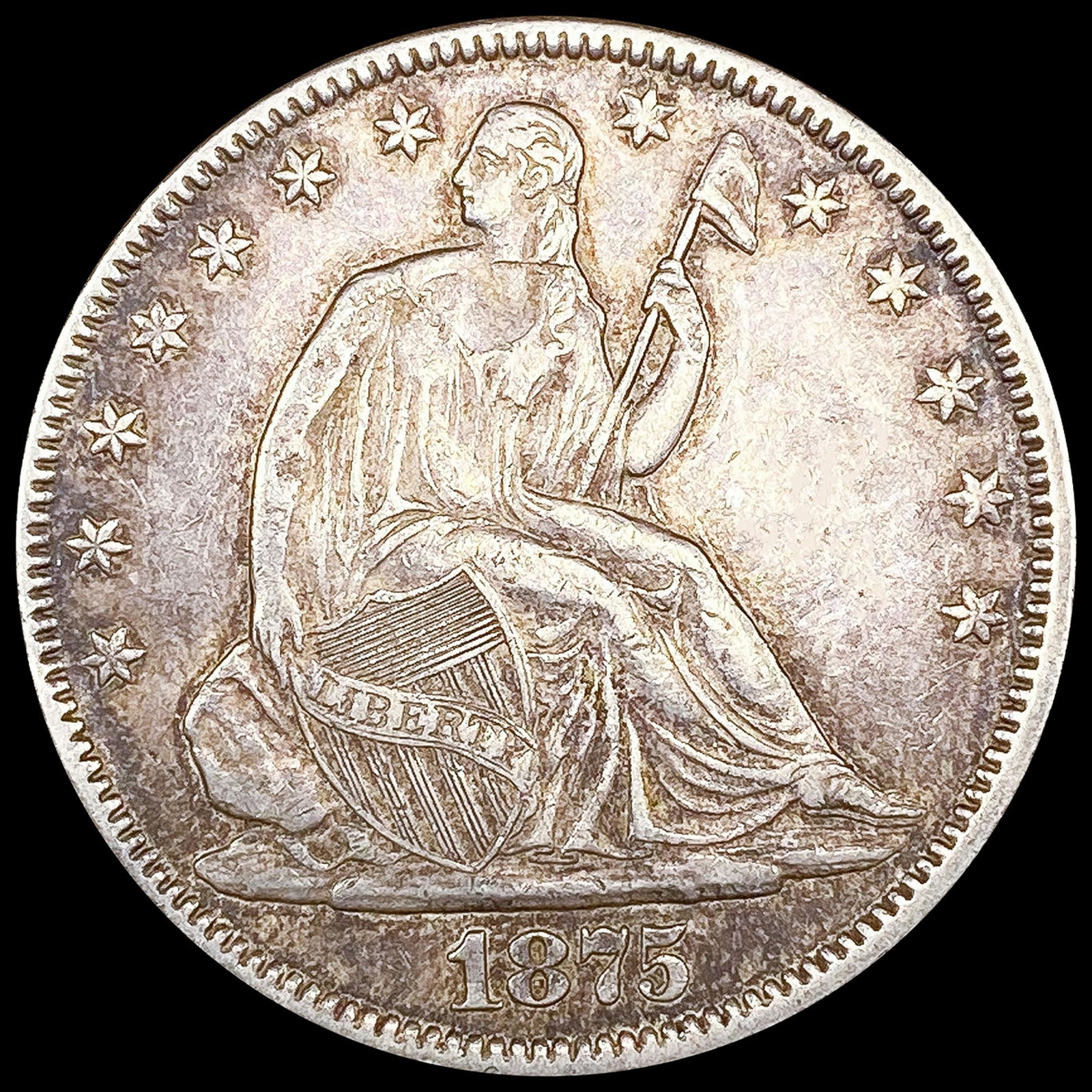 1875 Seated Liberty Half Dollar LIGHT CIRC (1 of 2)
