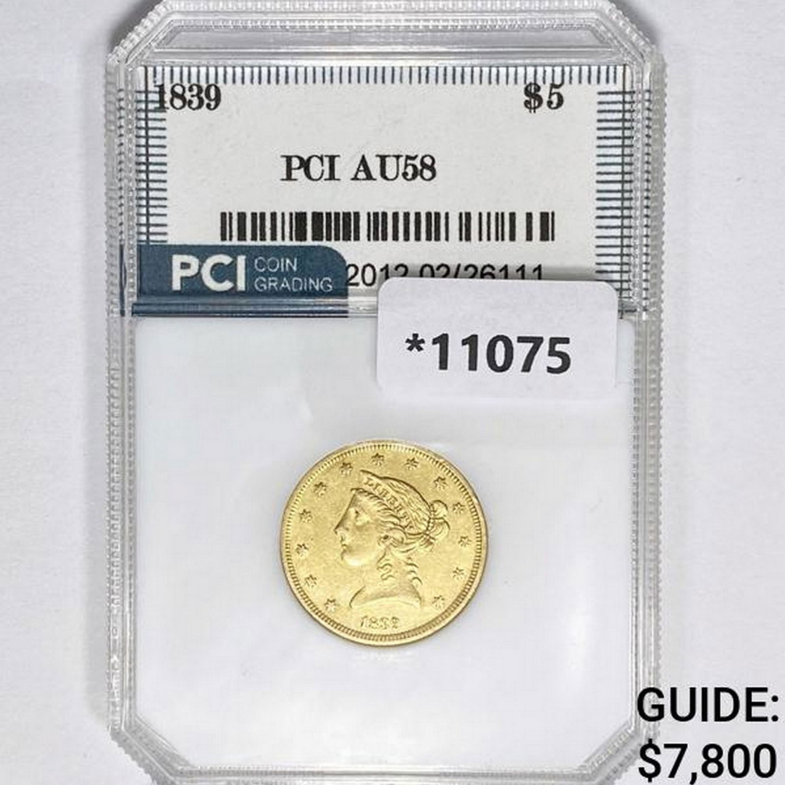 1839 $5 Gold Half Eagle PCI AU58 (1 of 2)