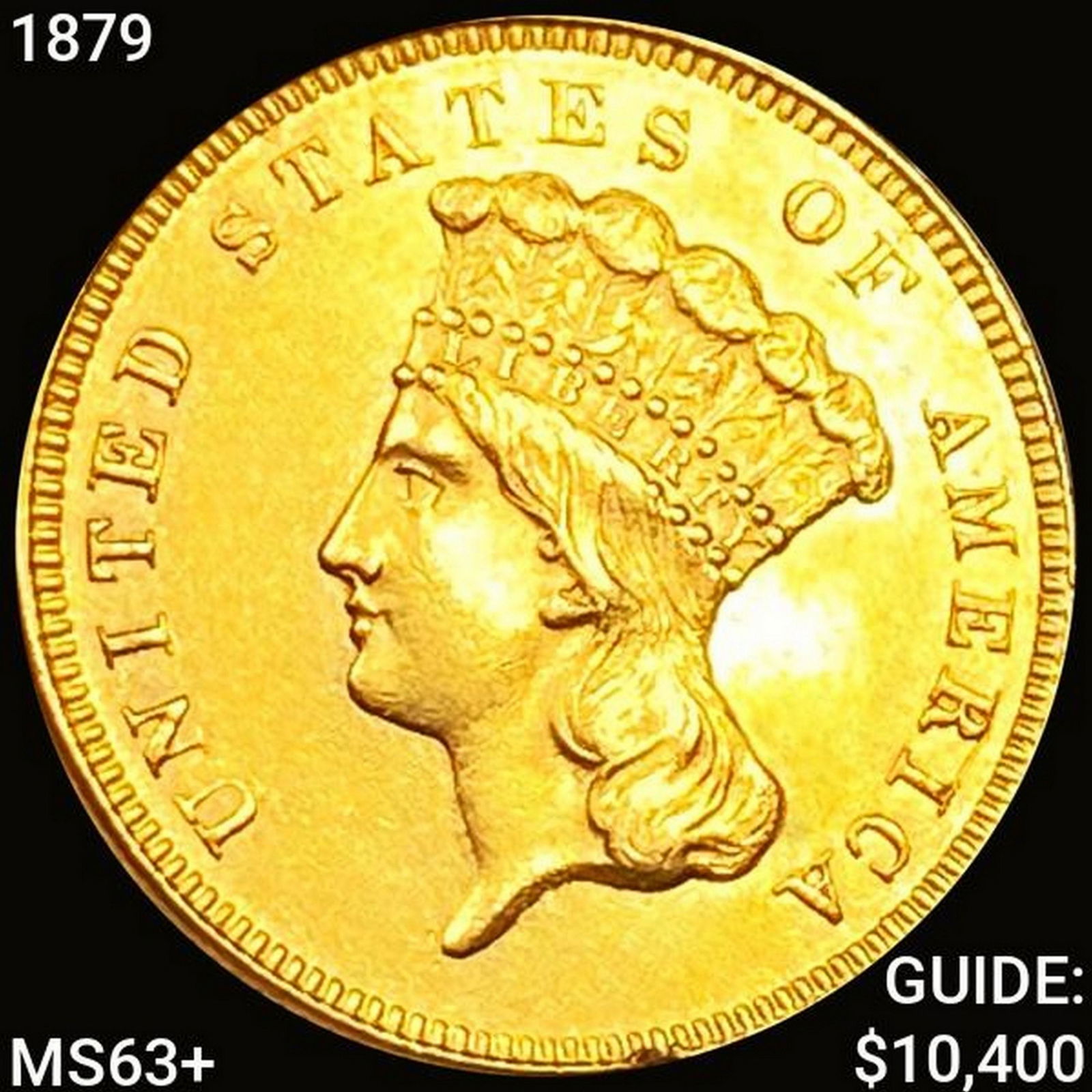 1879 $3 Gold Piece CHOICE BU+ (1 of 2)