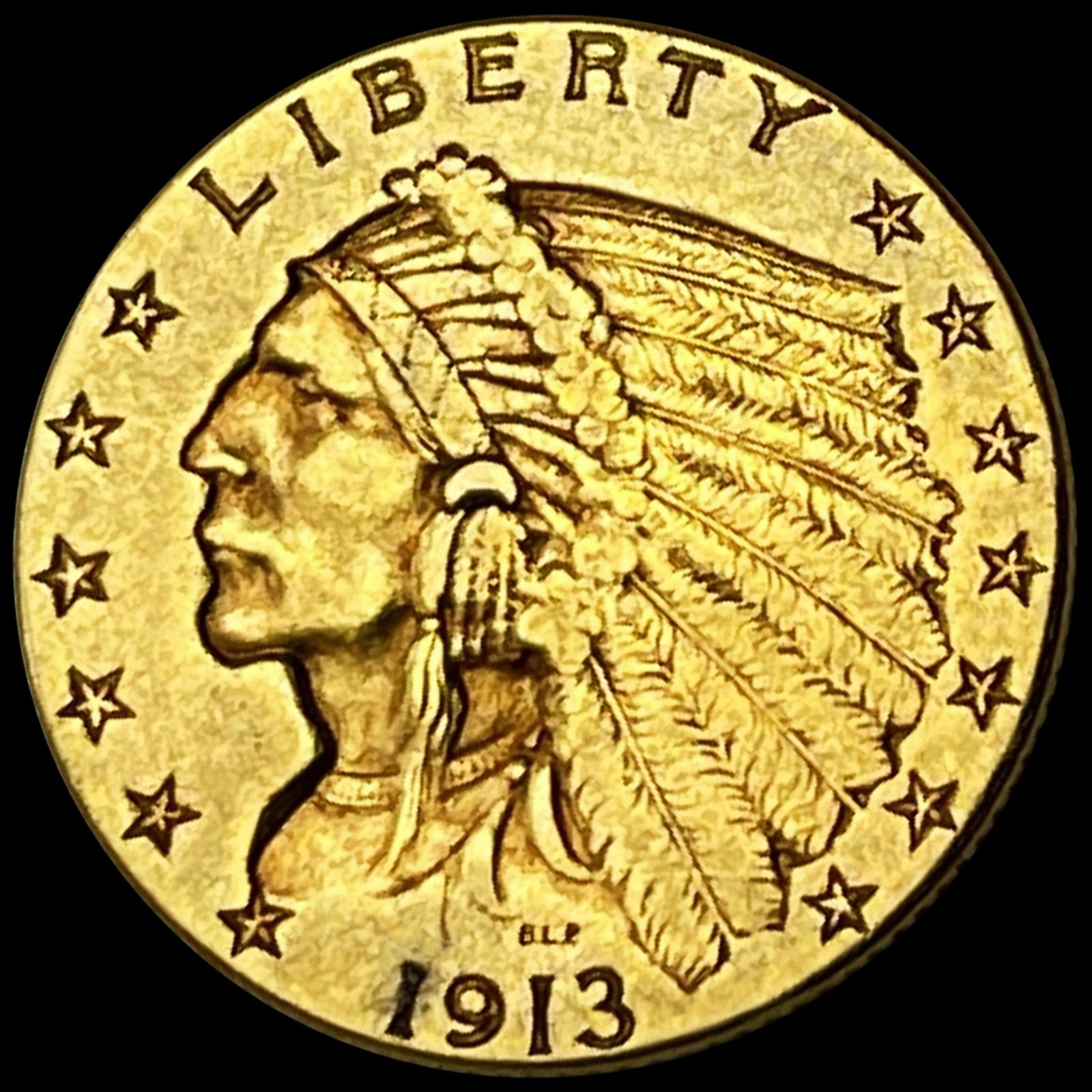 1913 $2.50 Gold Quarter Eagle CLOSE UNC (1 of 2)