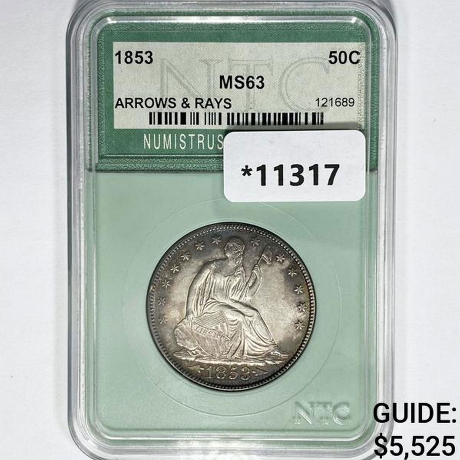 1853 Seated Liberty Half Dollar NTC MS63 (1 of 2)