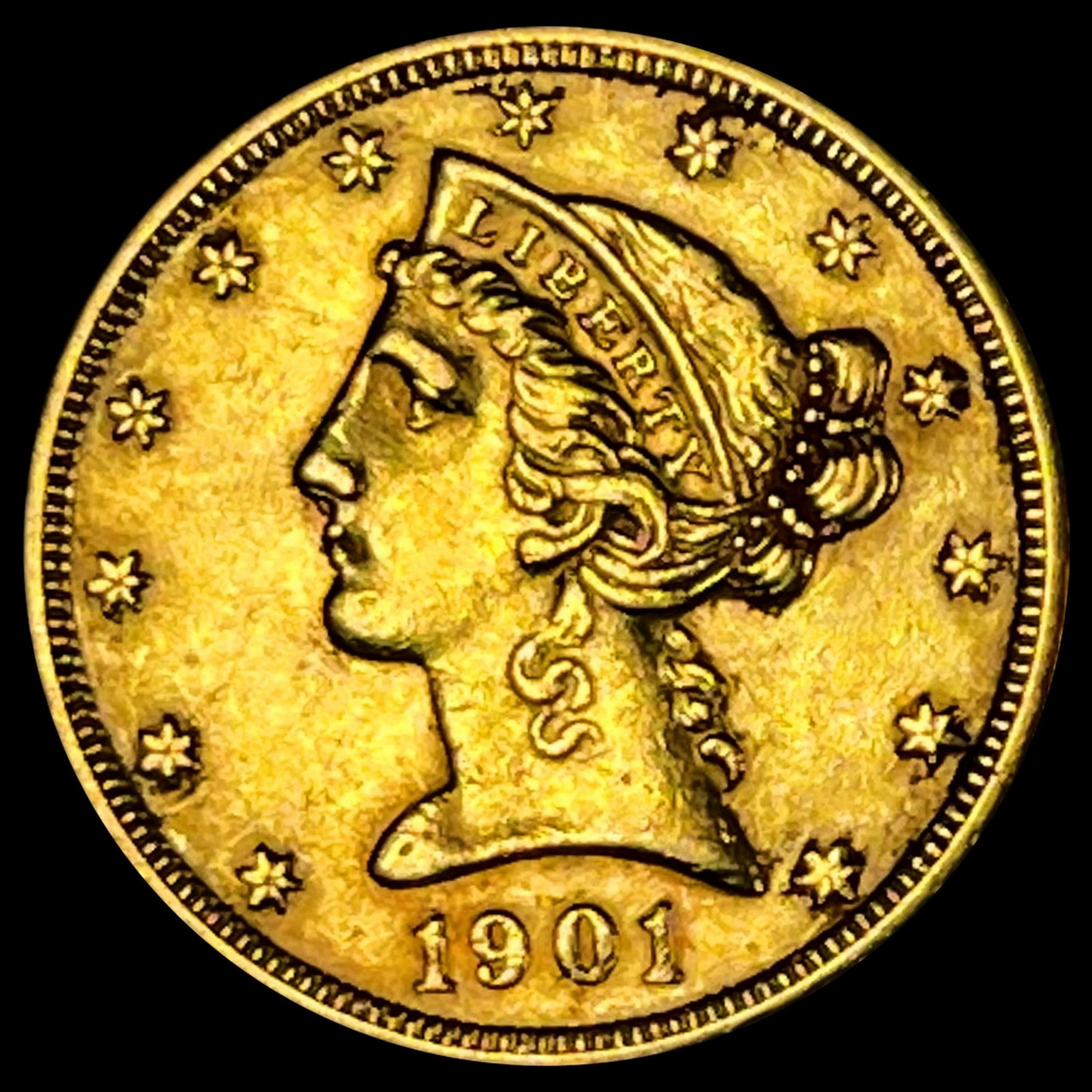 1901-S $5 Gold Half Eagle UNCIRCULATED (1 of 2)