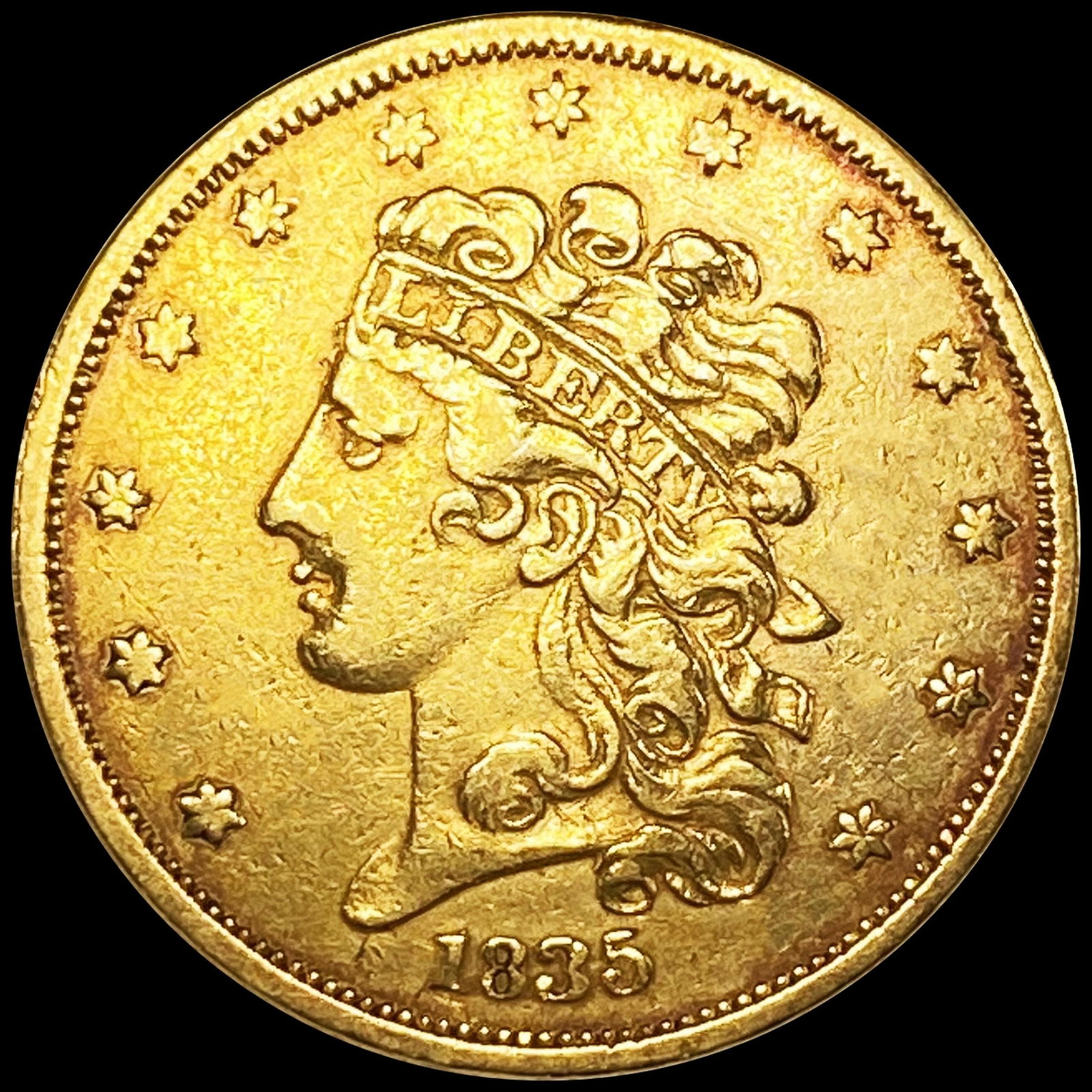 1835 $5 Gold Half Eagle ABOUT UNCIRCULATED (1 of 2)