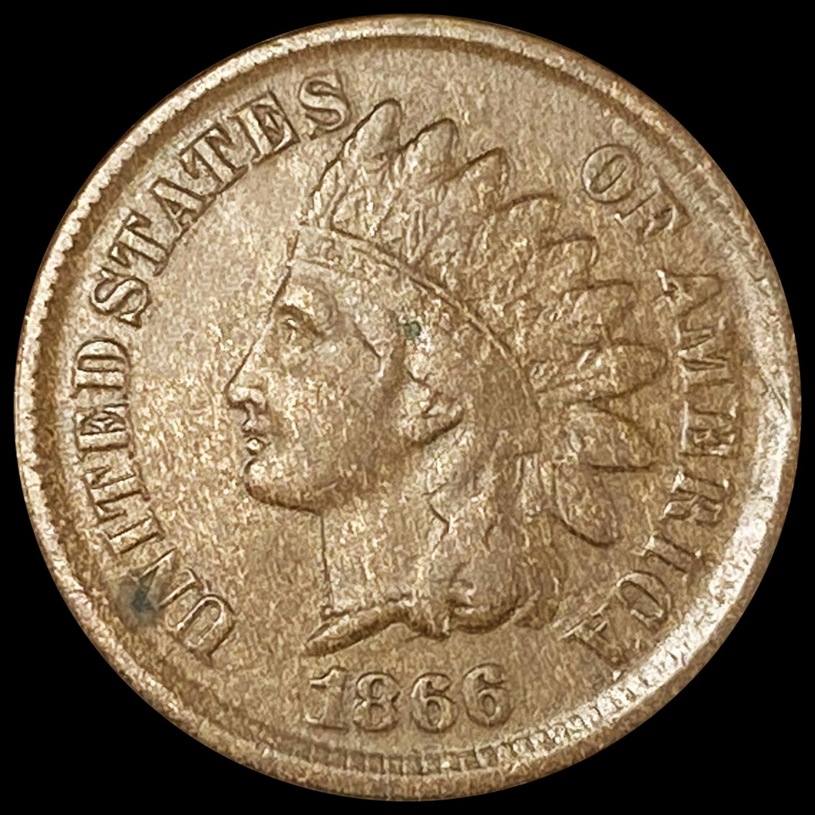 1866 Indian Head Cent NEARLY UNCIRCULATED (1 of 2)