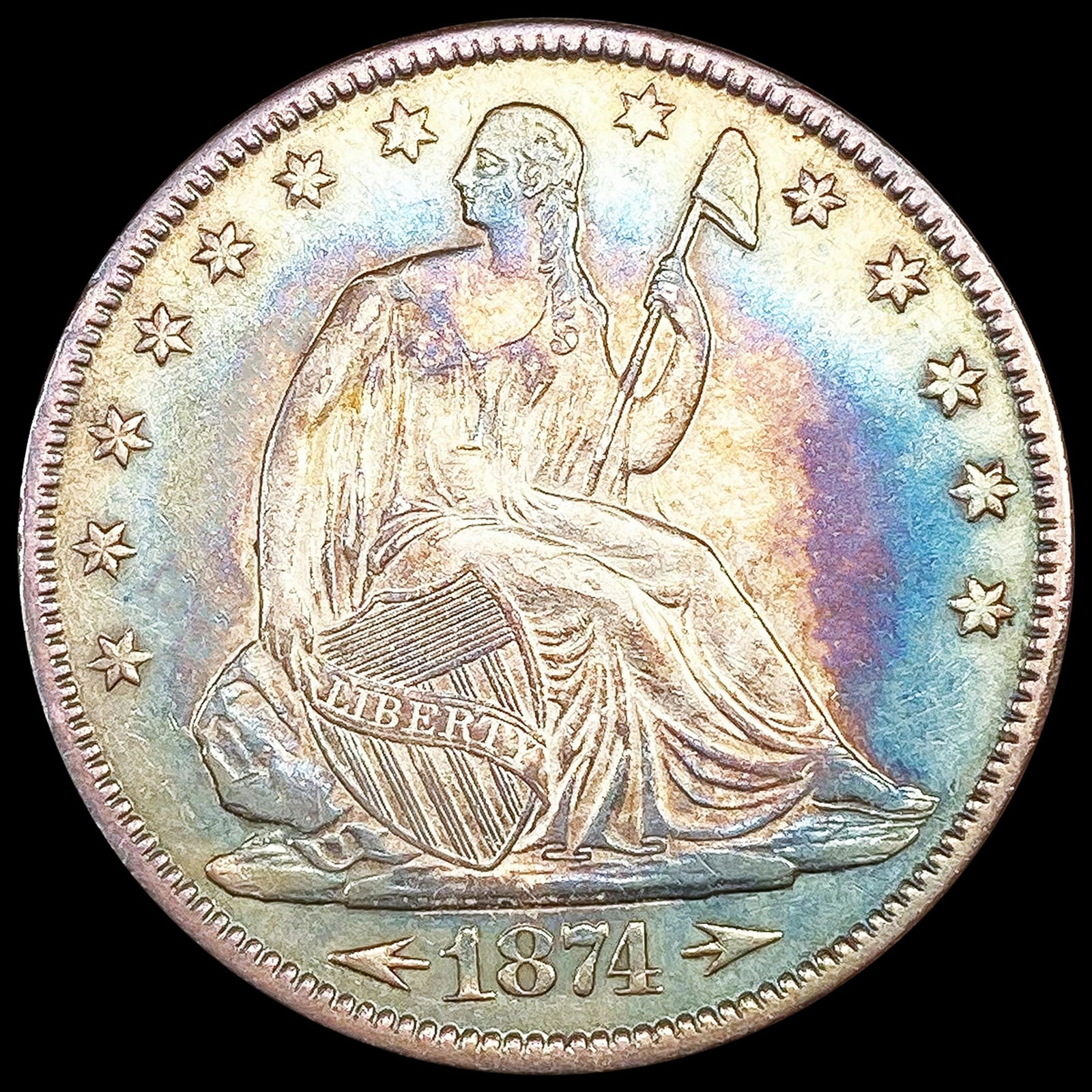 1874 Arrows Seated Liberty Half Dollar UNC (1 of 2)