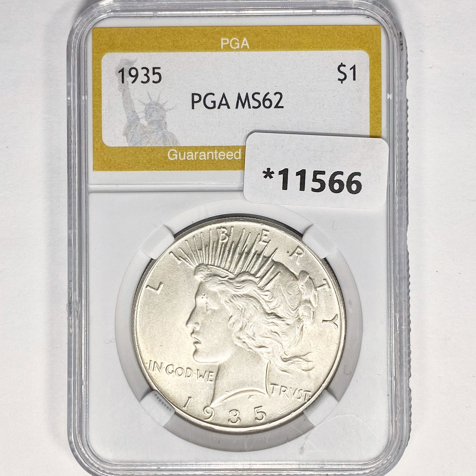 1935 Silver Peace Dollar PGA MS62 (1 of 2)