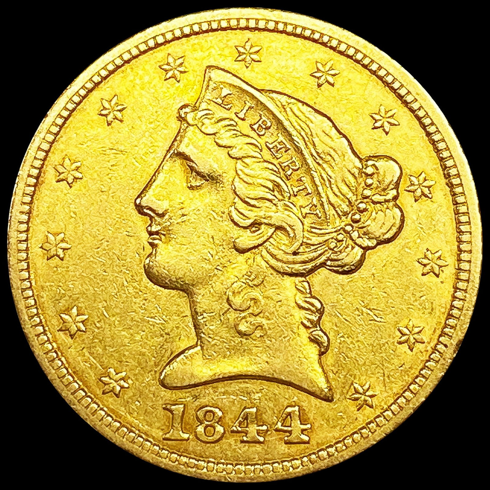 1844 $5 Gold Half Eagle UNCIRCULATED (1 of 2)
