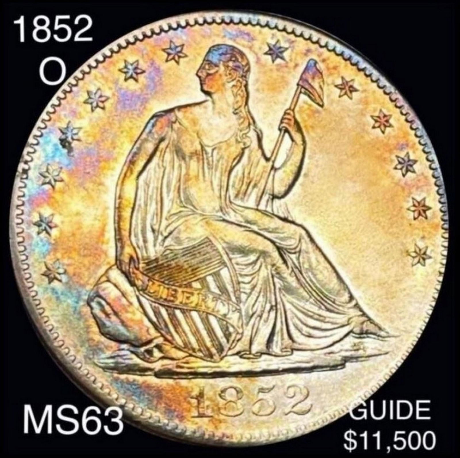 1852-O Seated Liberty Half Dollar CHOICE BU (1 of 2)