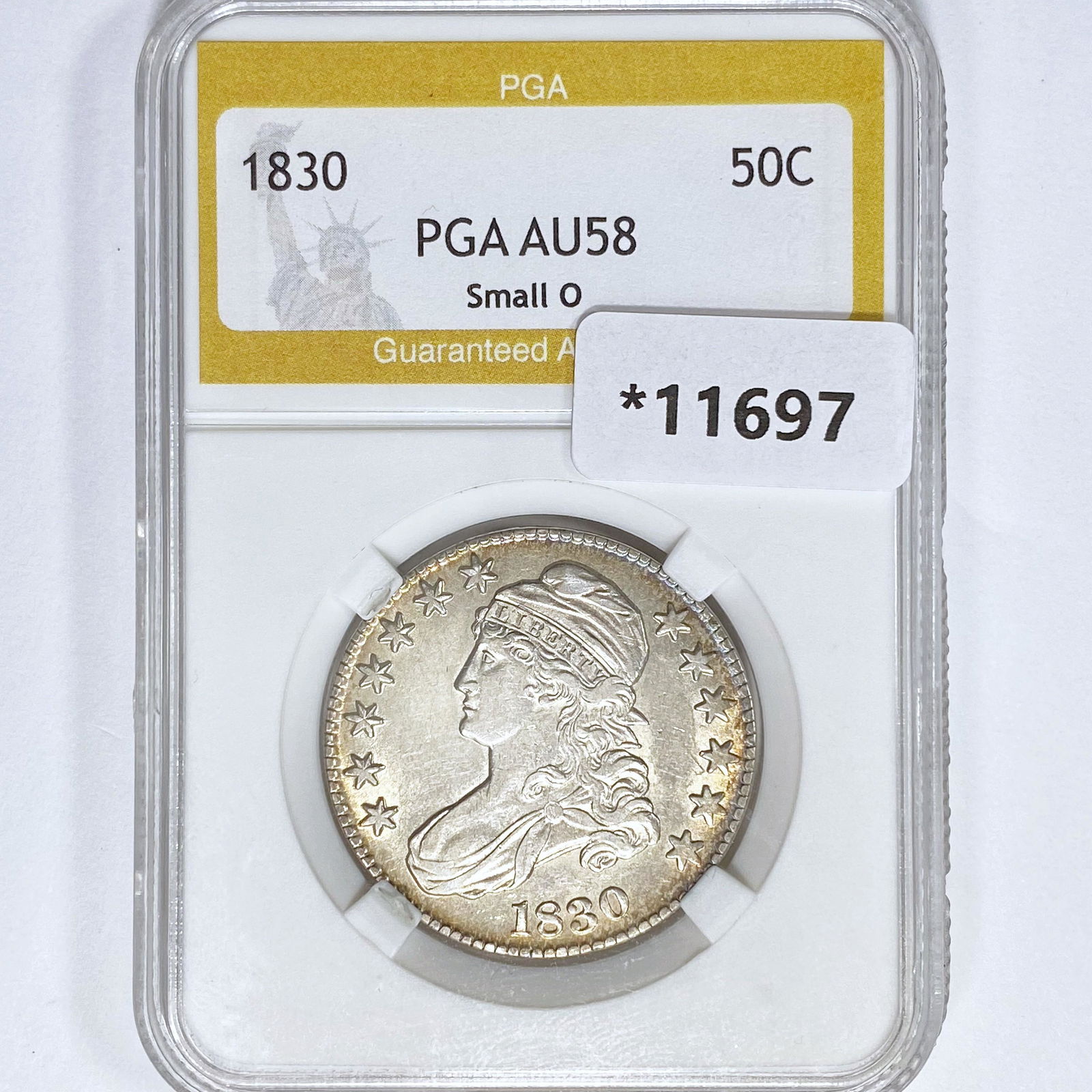1830 Capped Bust Half Dollar PGA AU58 Sml O (1 of 2)