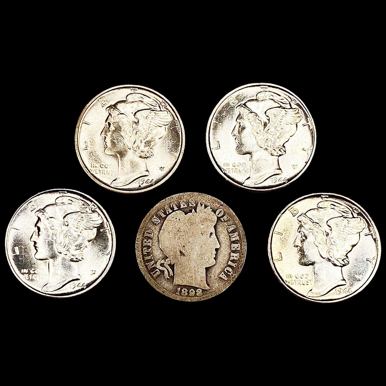 (5) Misc Dimes (1898-O, (4) 1944-S) HIGH GRADE (1 of 2)