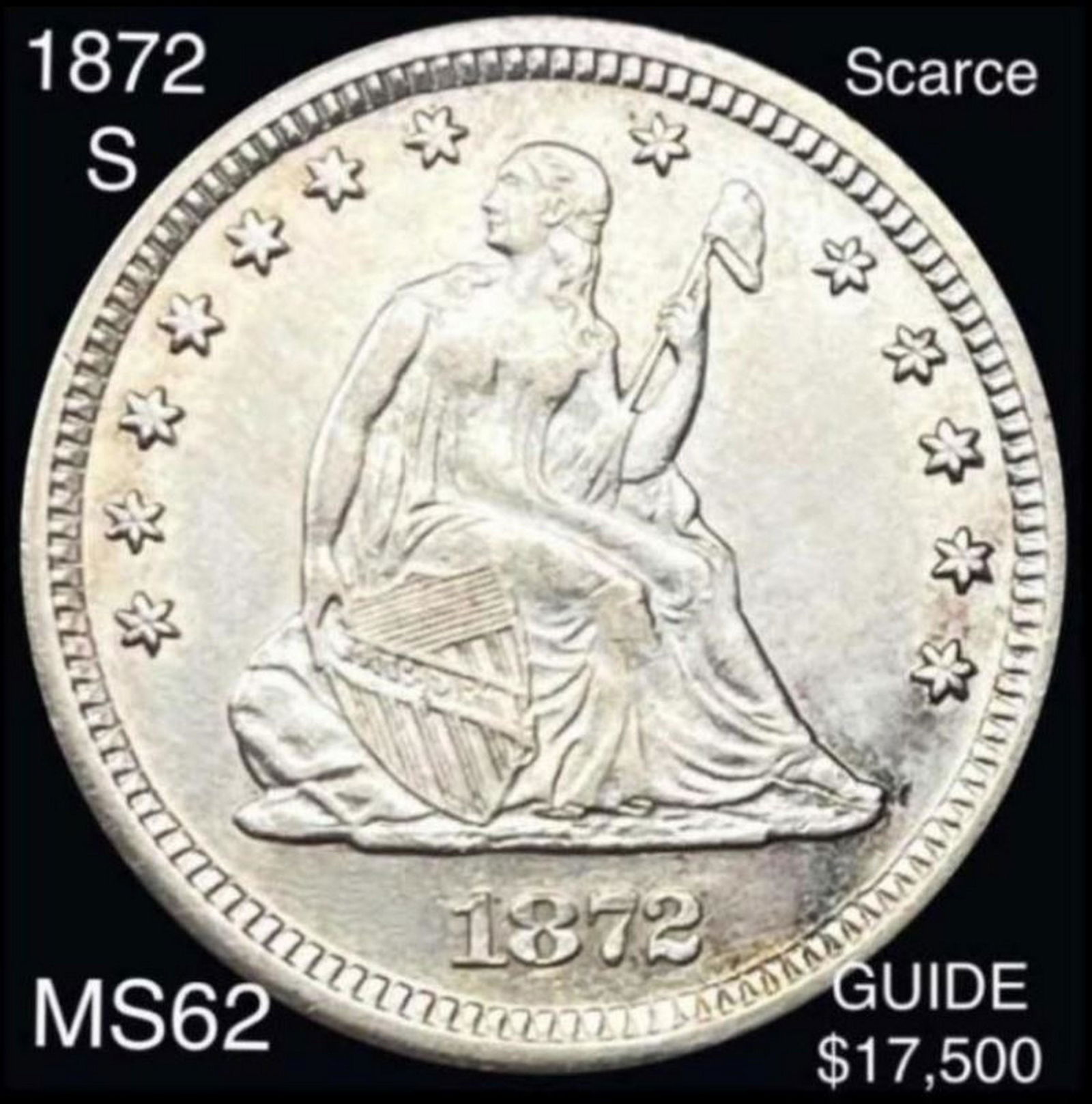 1872-S Seated Liberty Quarter CHOICE BU (1 of 2)