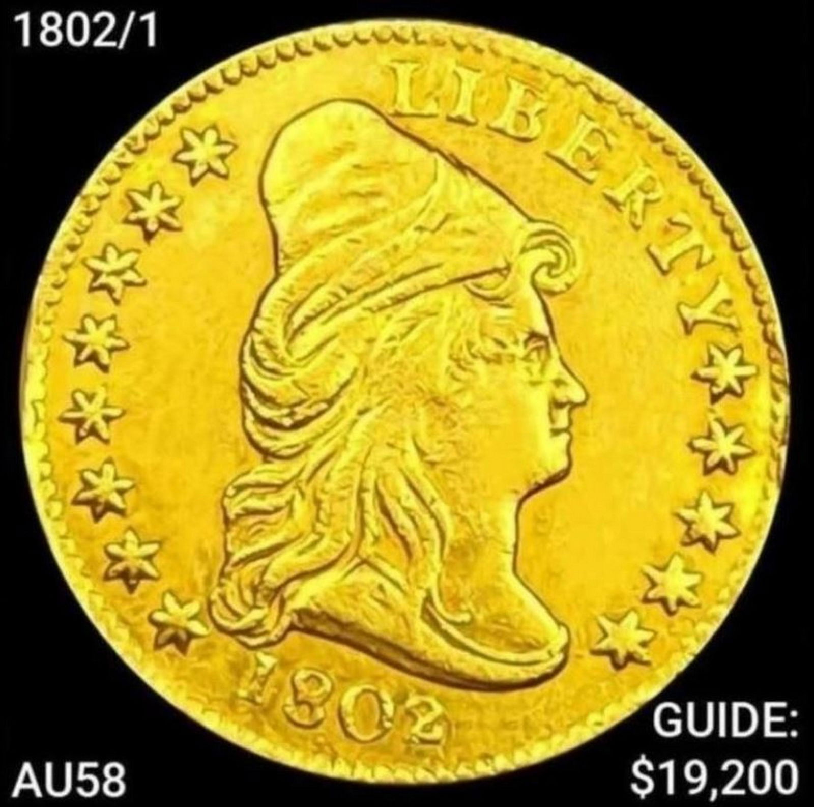 1802/1 $2.50 Gold Quarter Eagle CHOICE AU (1 of 2)