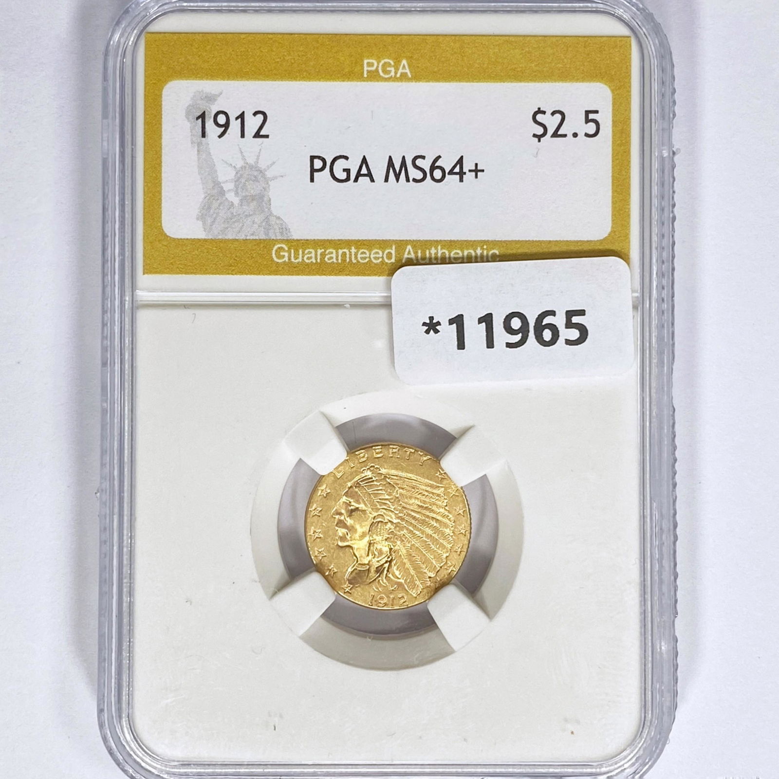 1912 $2.50 Gold Quarter Eagle PGA MS64+ (1 of 2)
