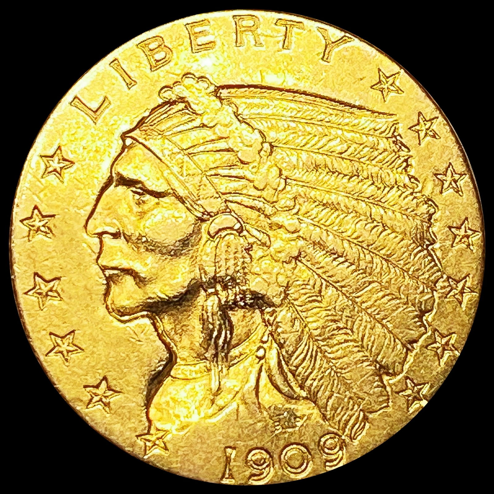 1909 $2.50 Gold Quarter Eagle CLOSE UNC (1 of 2)