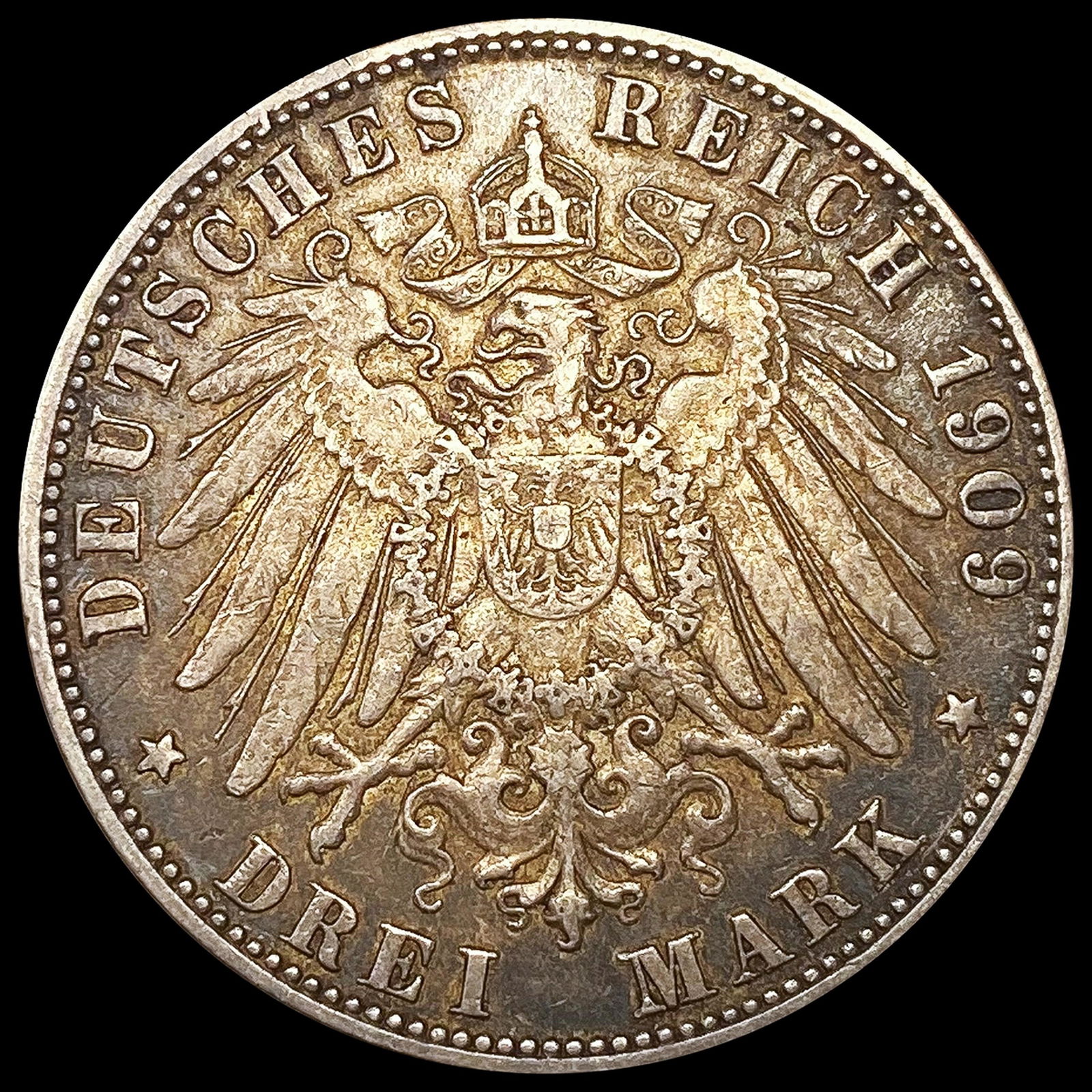 1909-J Germany Silver 3 Mark LIGHTLY CIRCULATED (1 of 2)