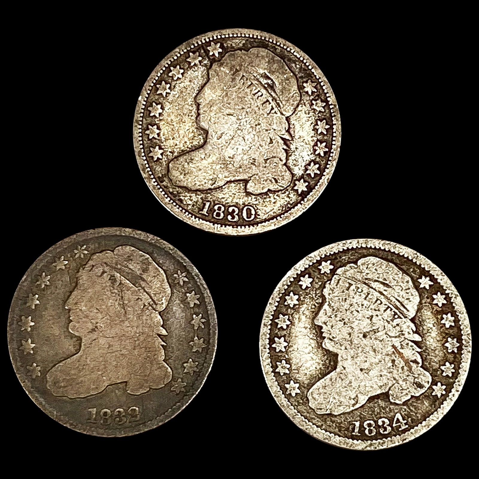 (3) Barber Dimes (1830, 1832, 1834) NICELY CIRC (1 of 2)