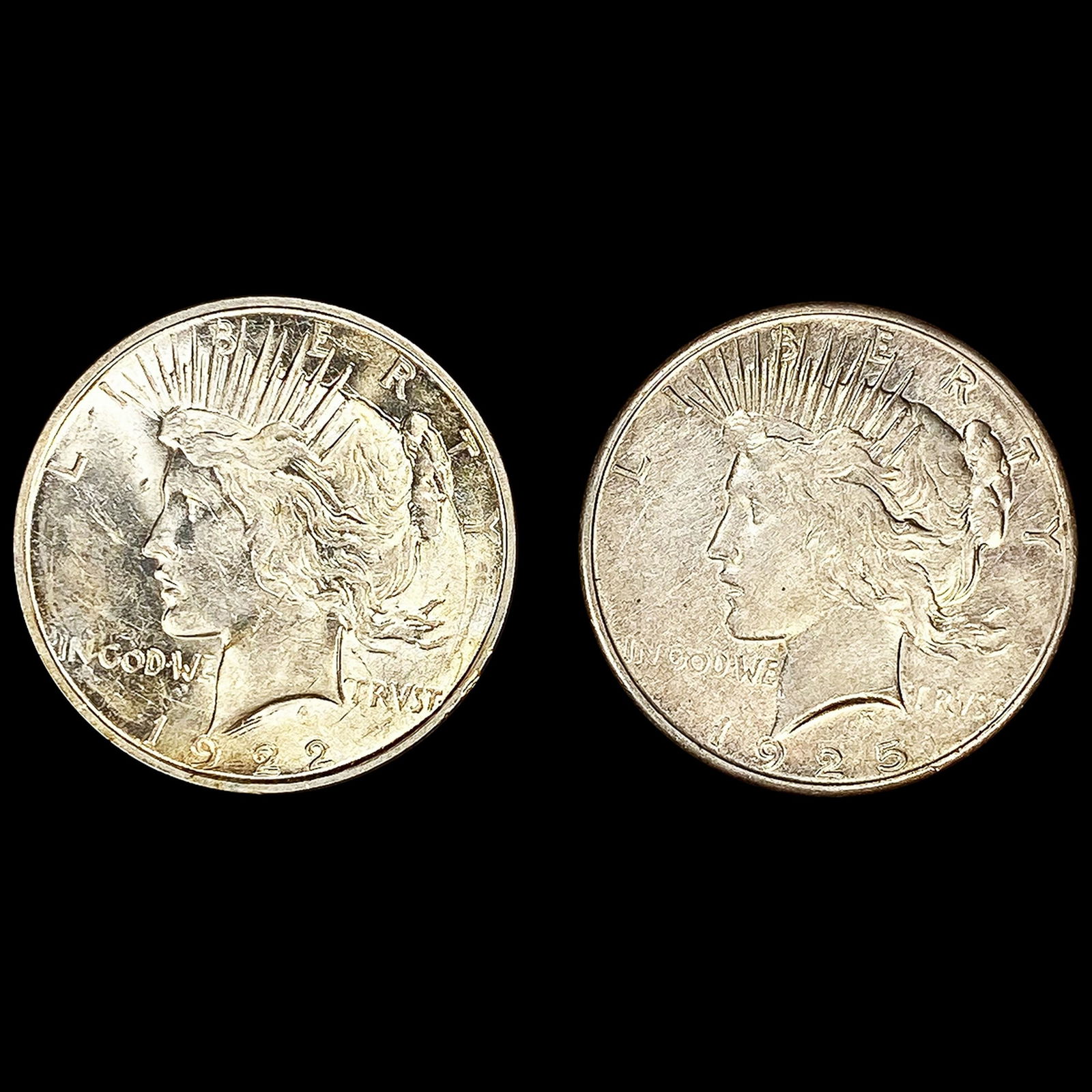 (2) Peace Silver Dollars (1922-D, 1925) UNCIRCULA (1 of 2)