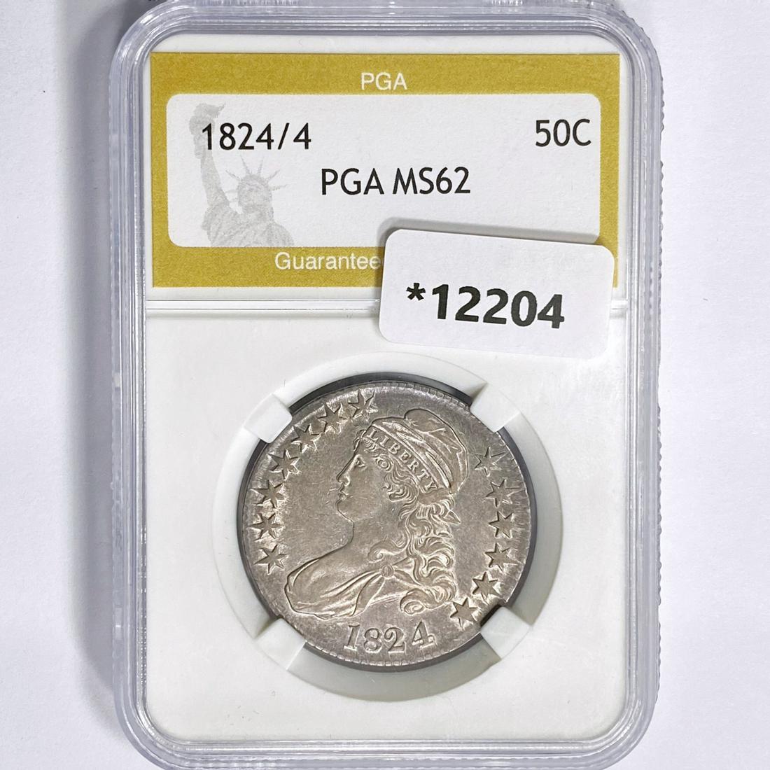 1824/4 Capped Bust Half Dollar PGA MS62 (1 of 2)