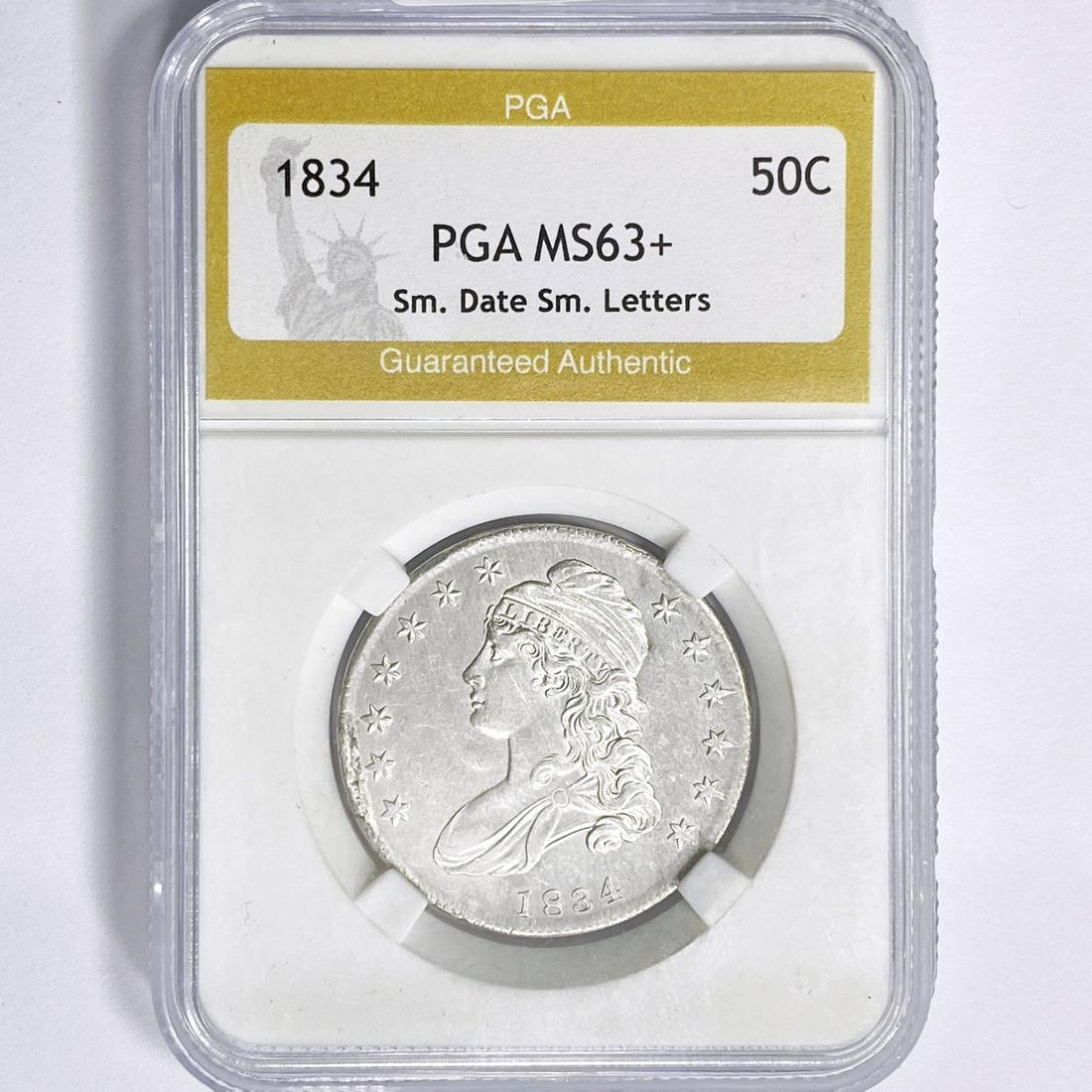 1834 Capped Bust Half Dollar PGA MS63+ Sm Dt Sm (1 of 2)