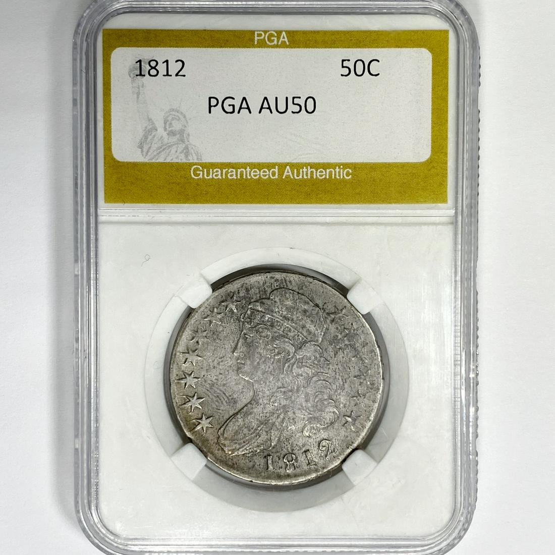1812 Capped Bust Half Dollar PGA AU50 (1 of 2)