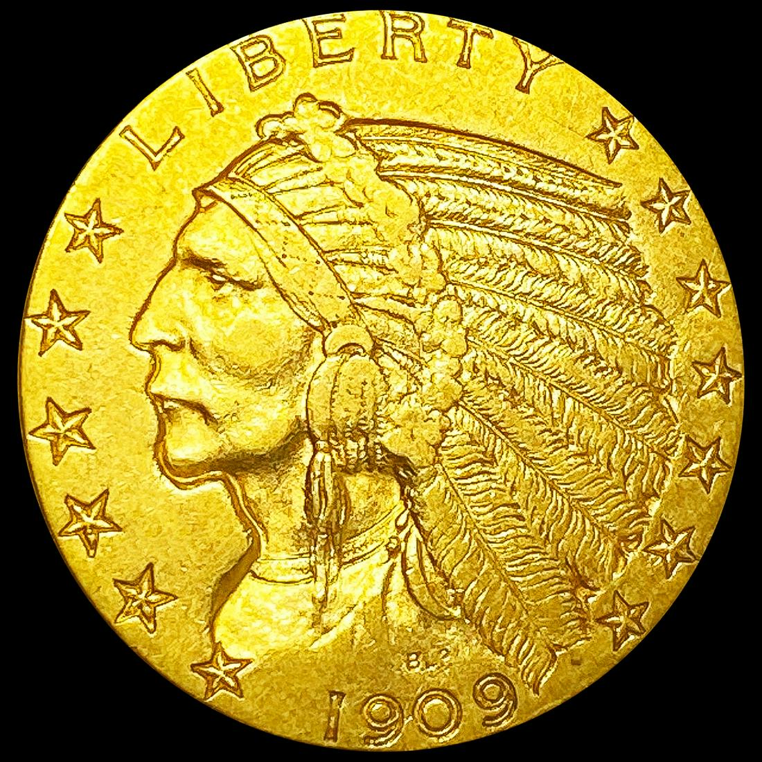 1909 $5 Gold Half Eagle LIGHTLY CIRCULATED (1 of 2)