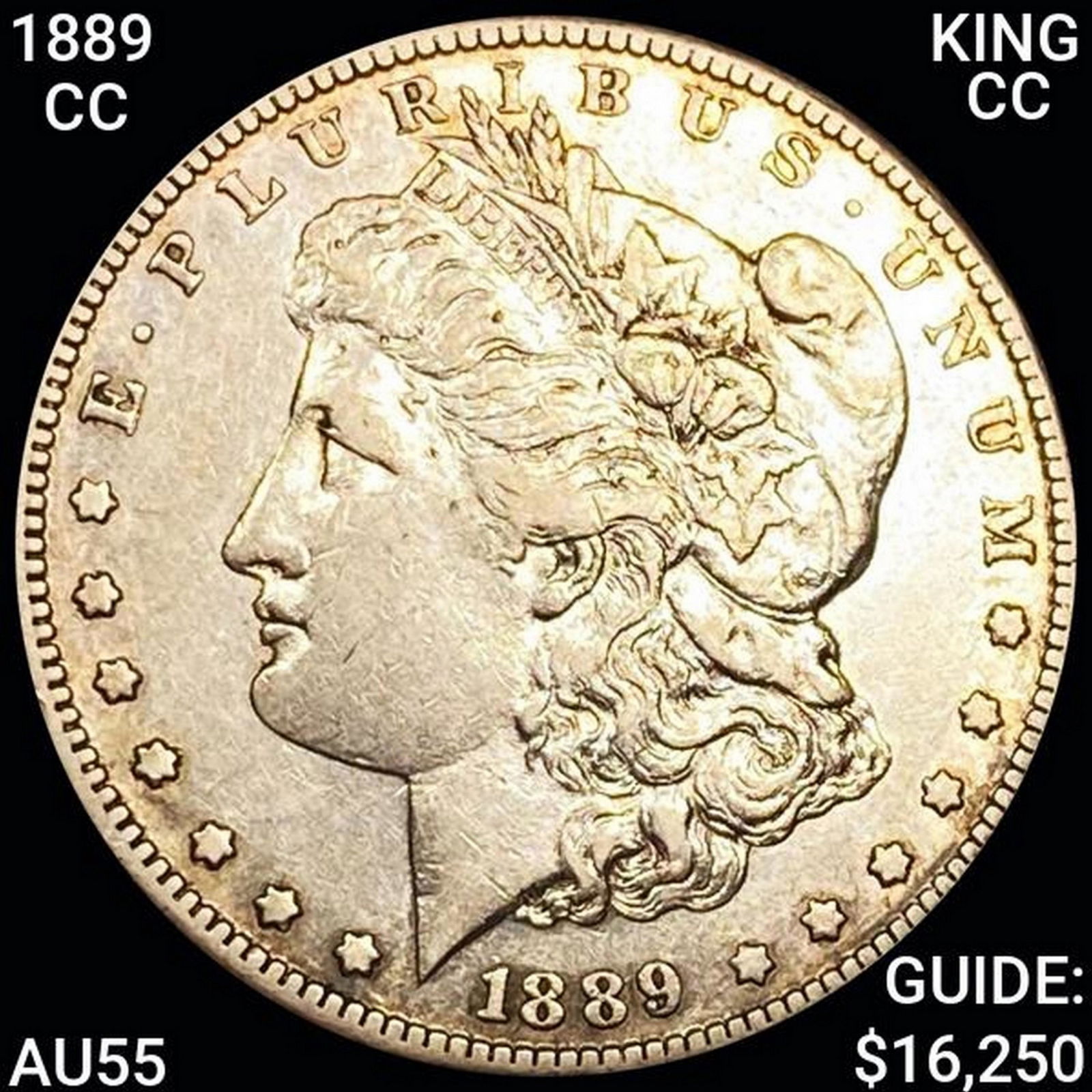1889-CC KING CC Morgan Silver Dollar CHOICE AU (1 of 2)